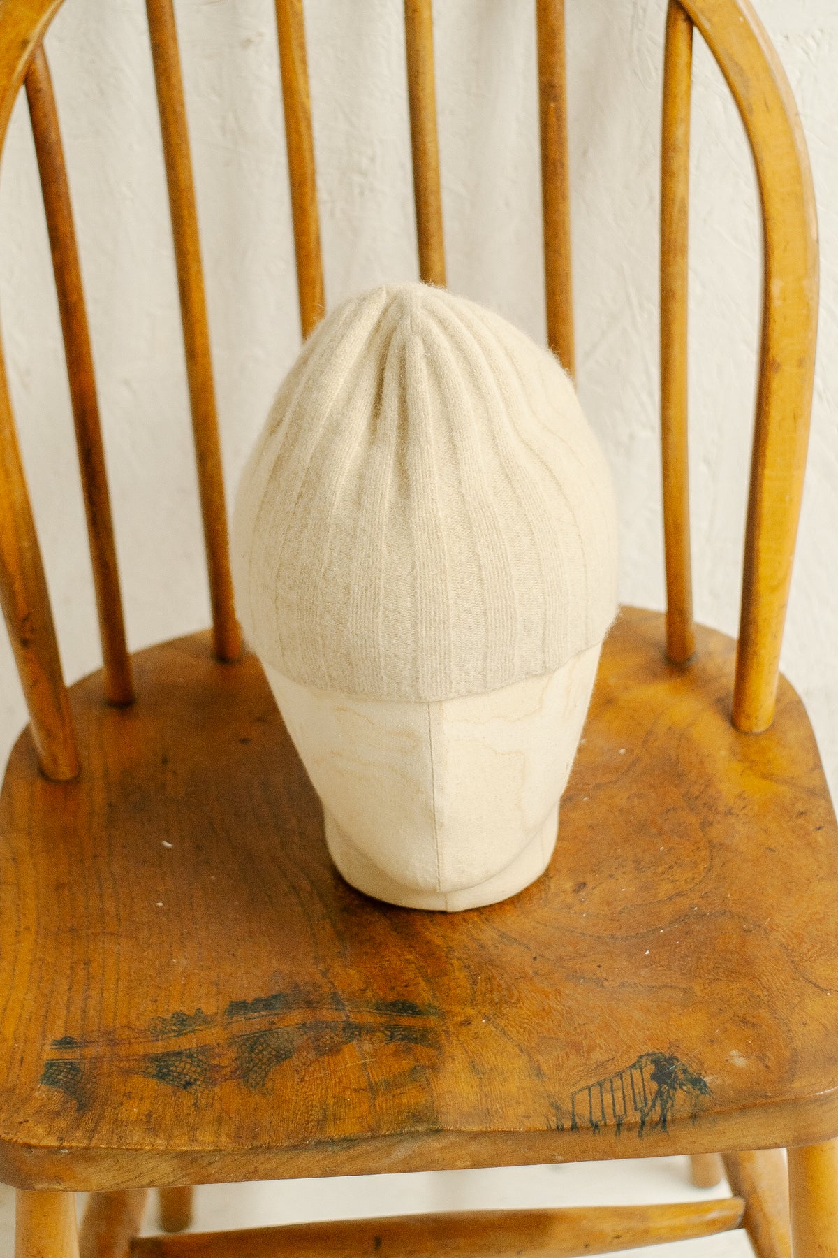 Cashmere Ribbed Commando Style Beanie