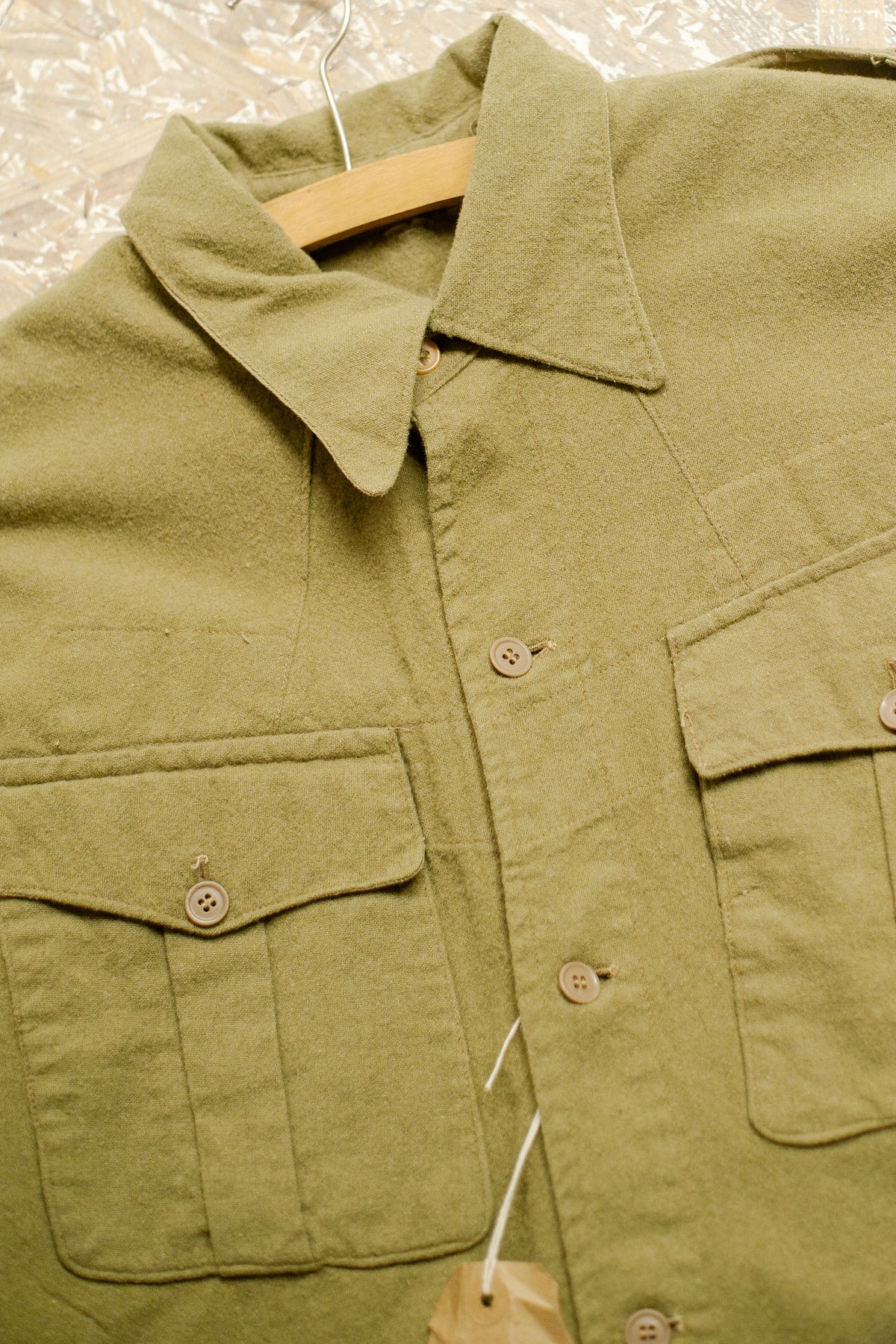 WW2 1940s Raglan Yoke Flannel Wool Shirt