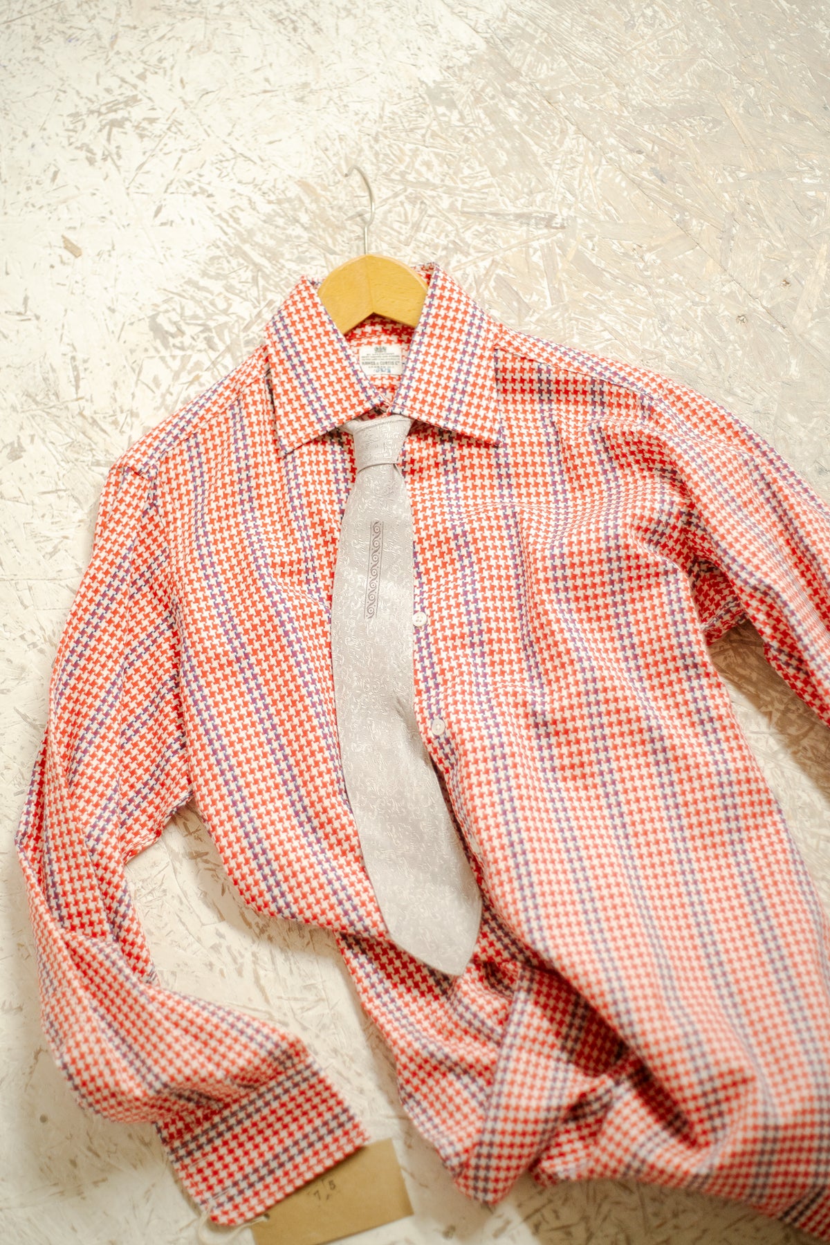 Vintage 1970s Dagger Collar Shirt & 1950s Tie Set