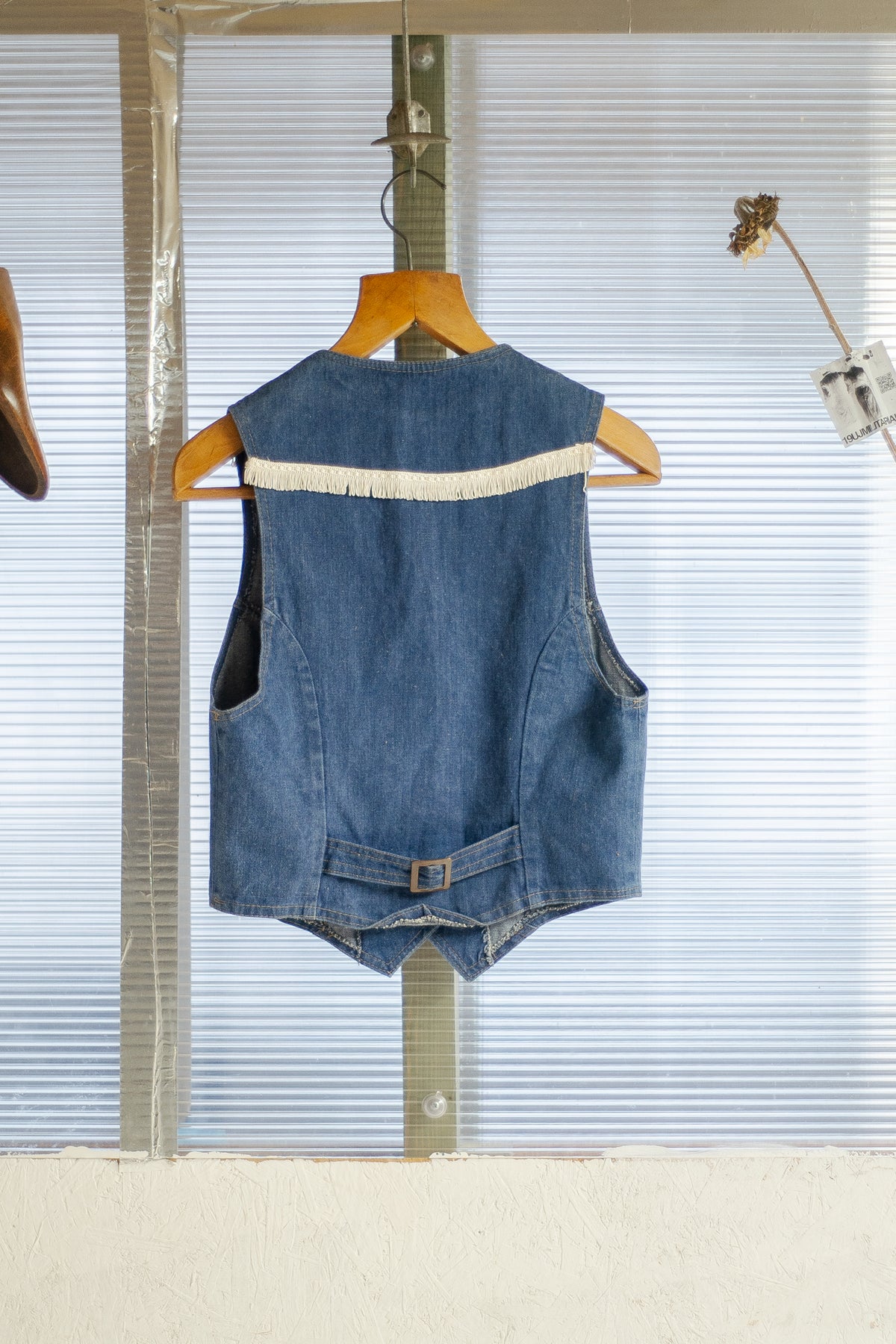 Ladies 1970s Denim Vest Cotton
