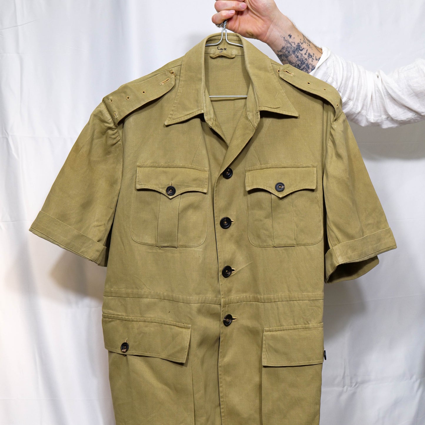 British WW2 Khaki Drill Shirt With Horn Buttons