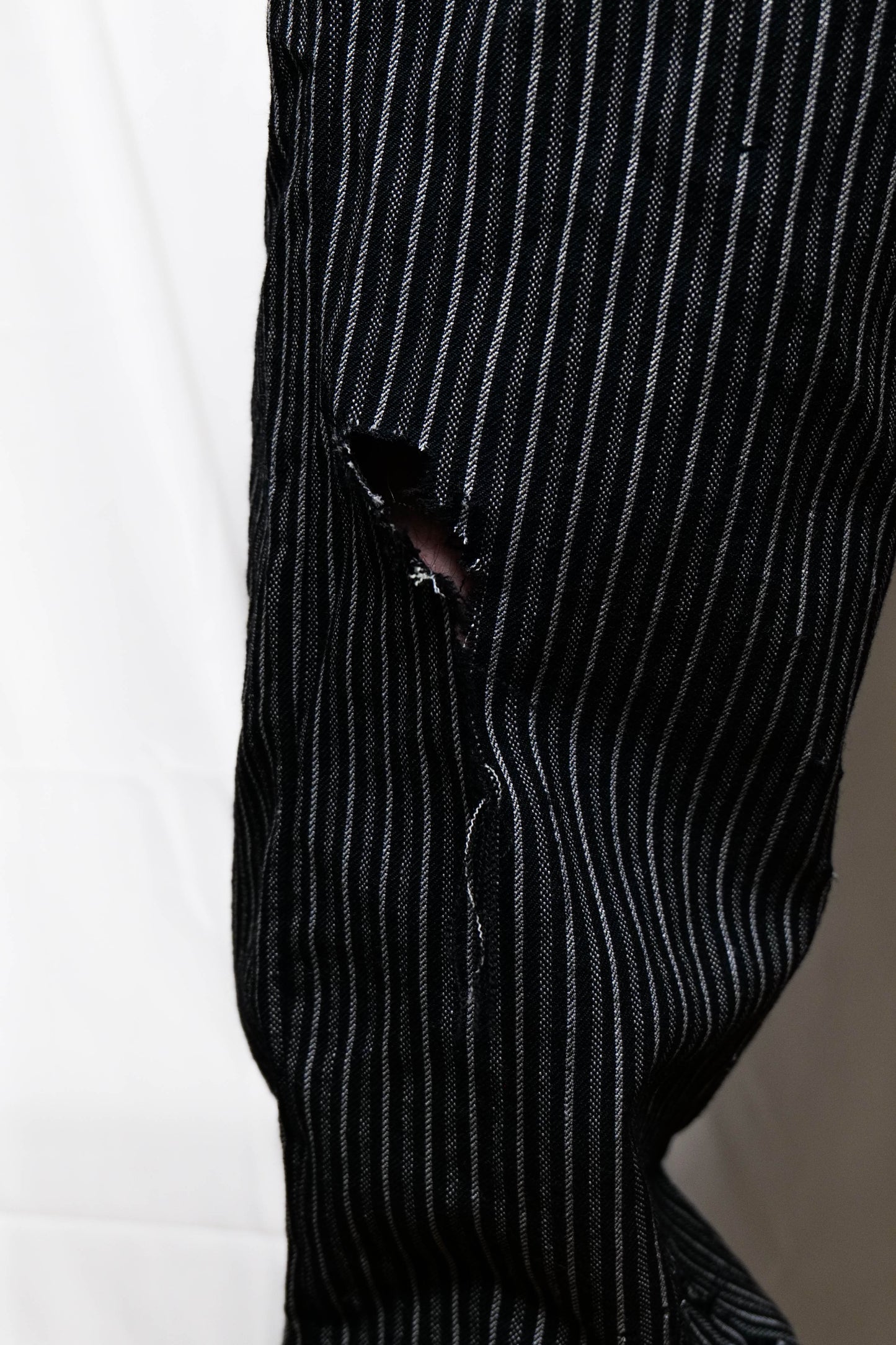 Distressed Vintage Striped Trousers