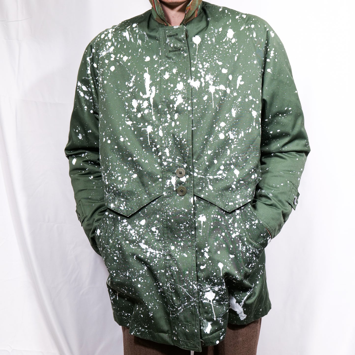 British 1970s 1980s Paint Splatter Parka