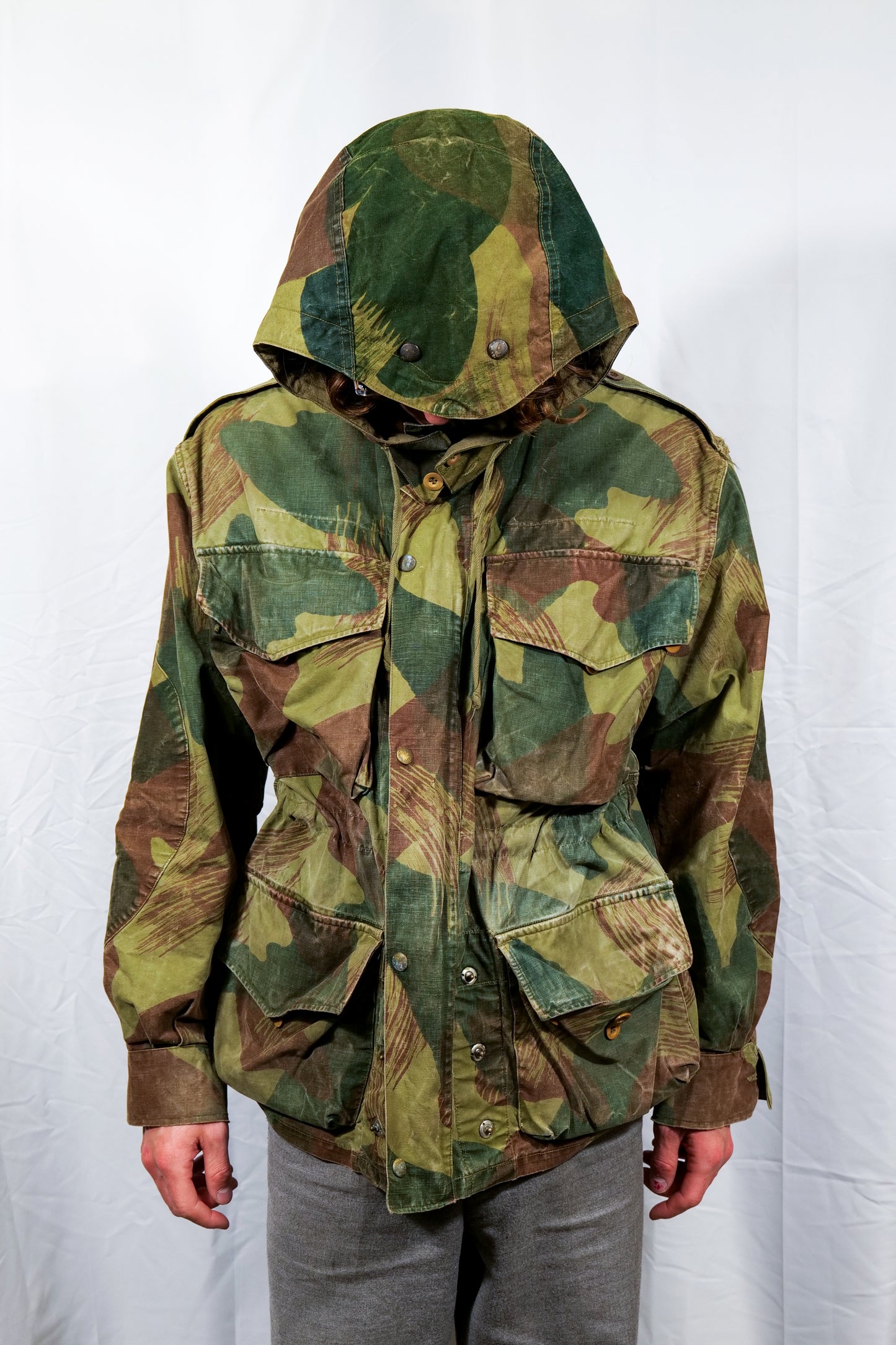 Dated 1956 Belgian ABL Brushstroke Camo Para Smock With Hood