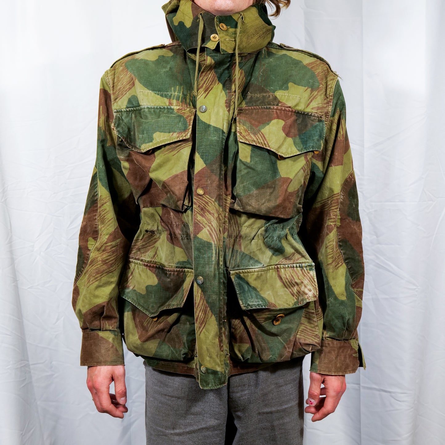 Dated 1956 Belgian ABL Brushstroke Camo Para Smock With Hood