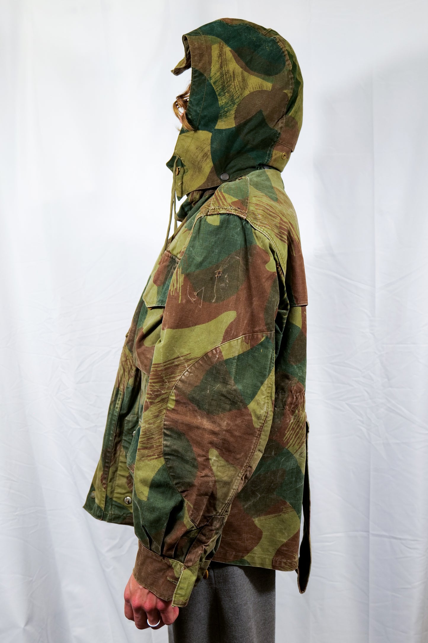 Dated 1956 Belgian ABL Brushstroke Camo Para Smock With Hood