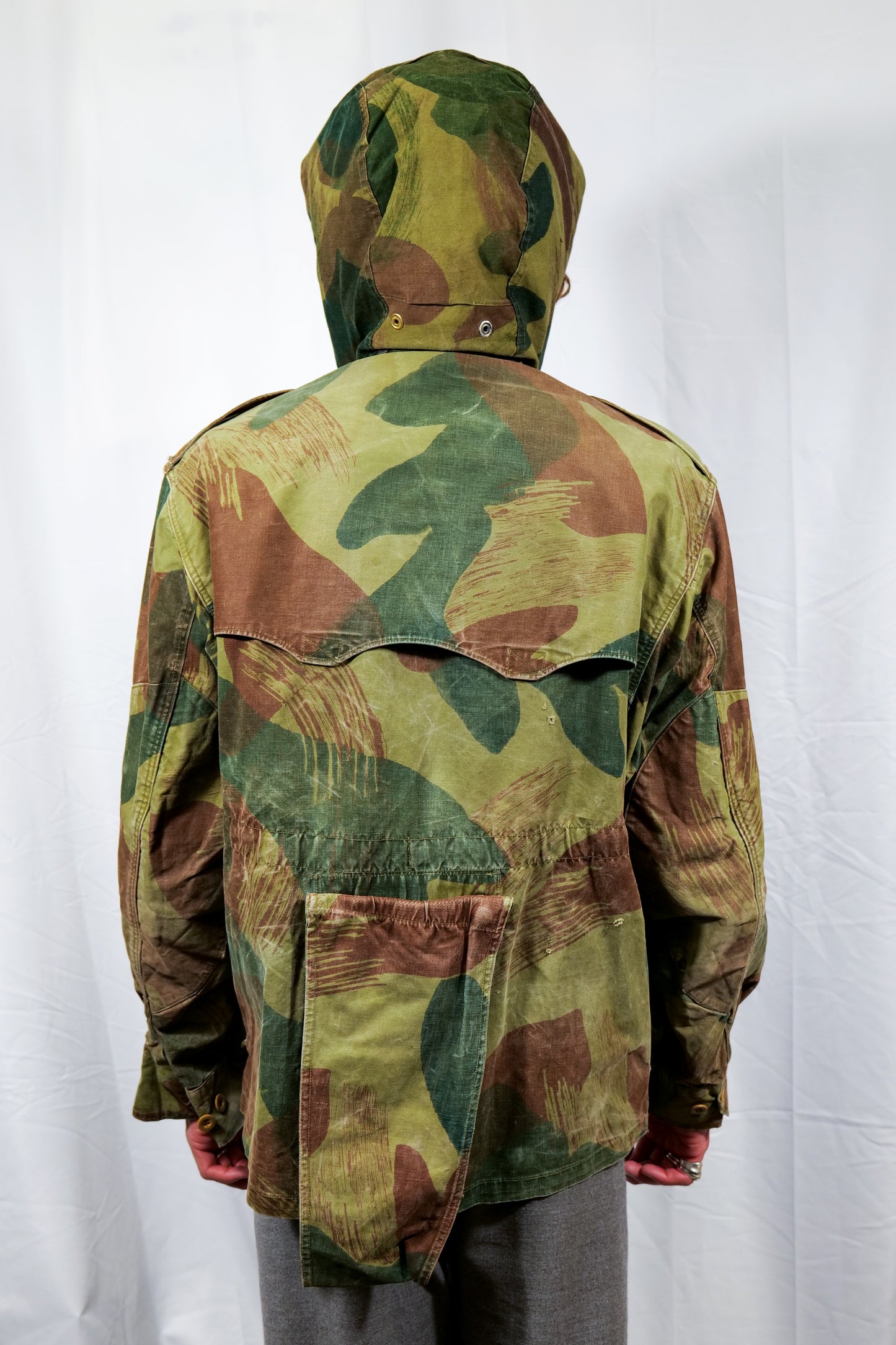 Dated 1956 Belgian ABL Brushstroke Camo Para Smock With Hood
