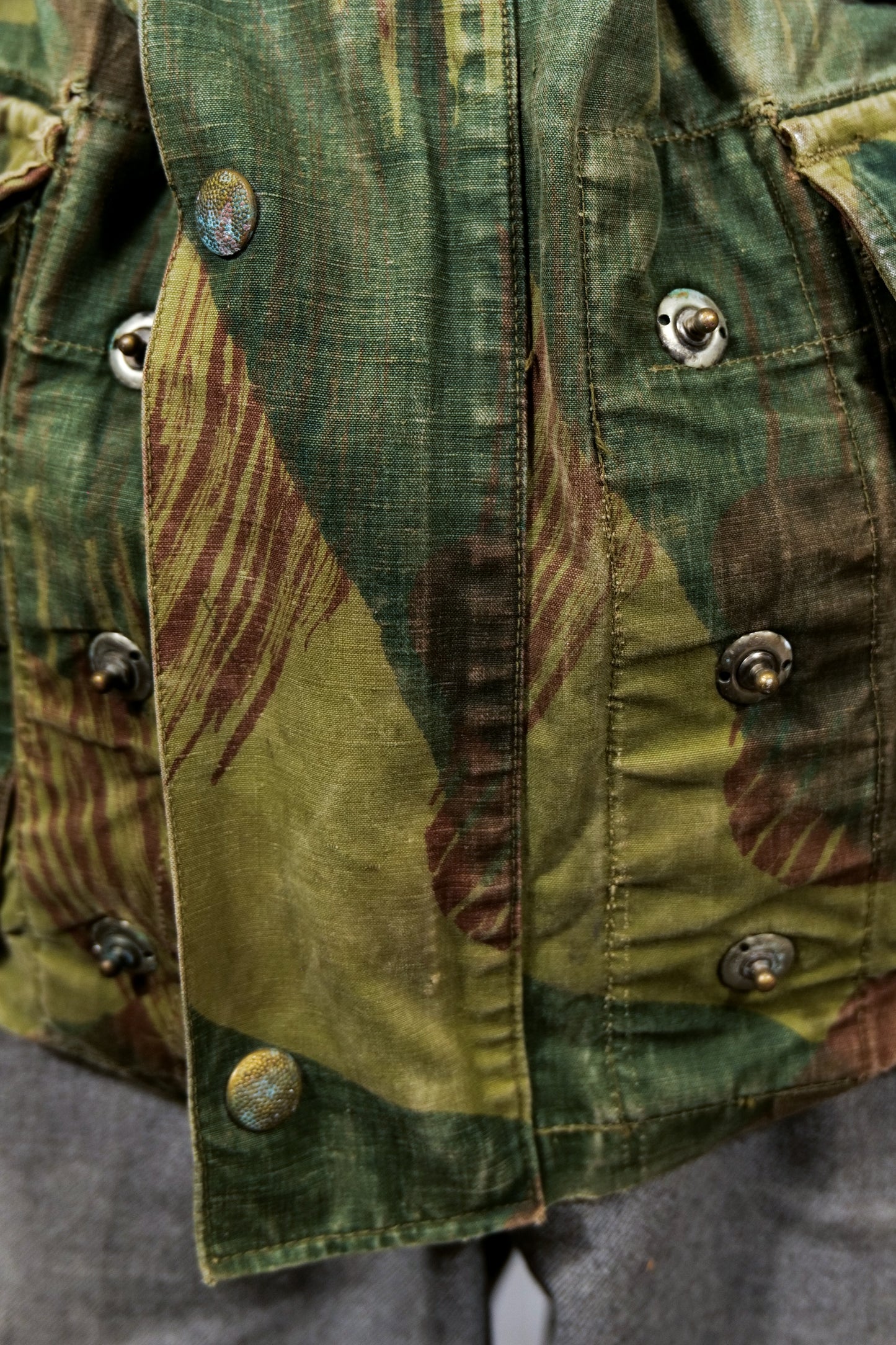 Dated 1956 Belgian ABL Brushstroke Camo Para Smock With Hood