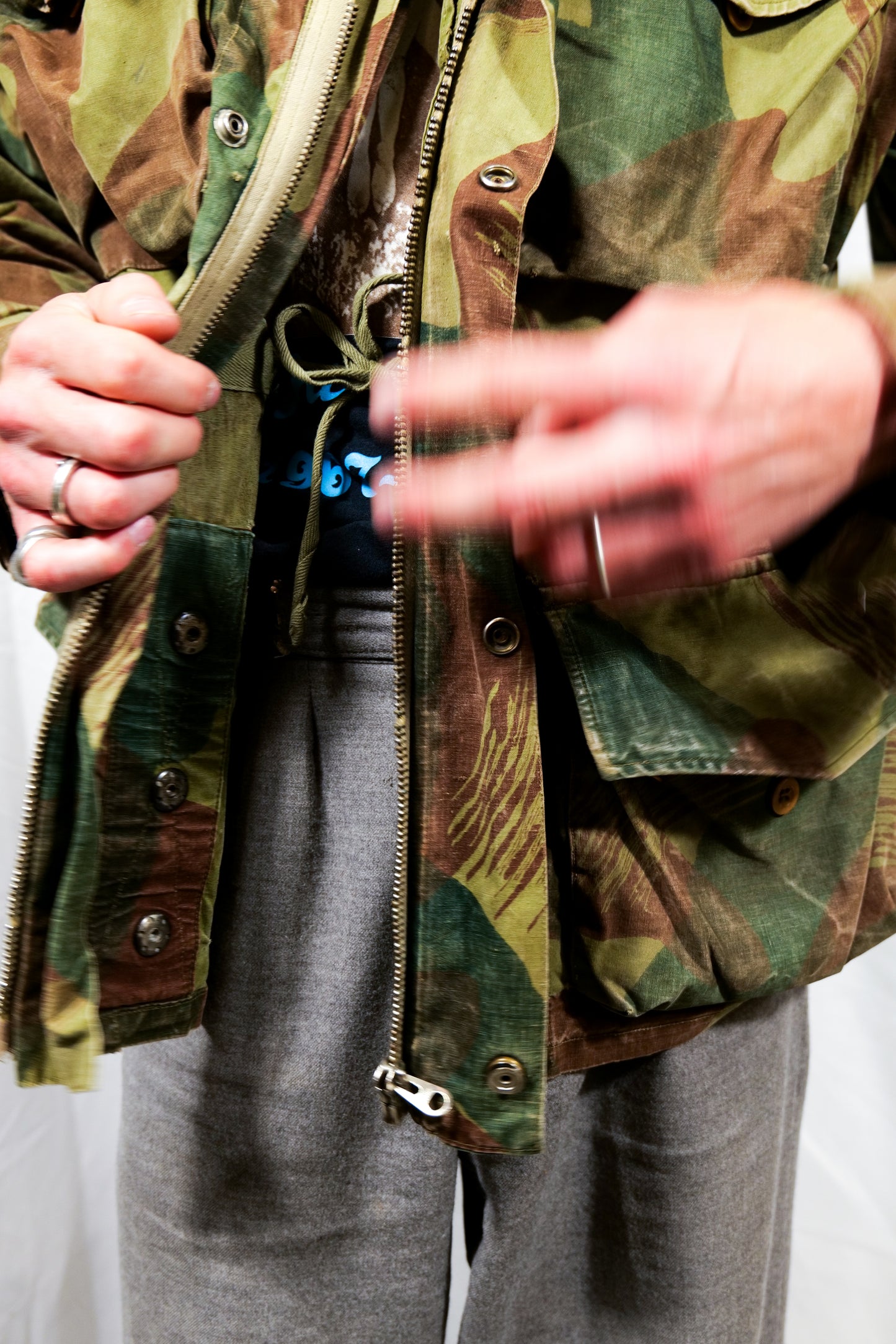 Dated 1956 Belgian ABL Brushstroke Camo Para Smock With Hood