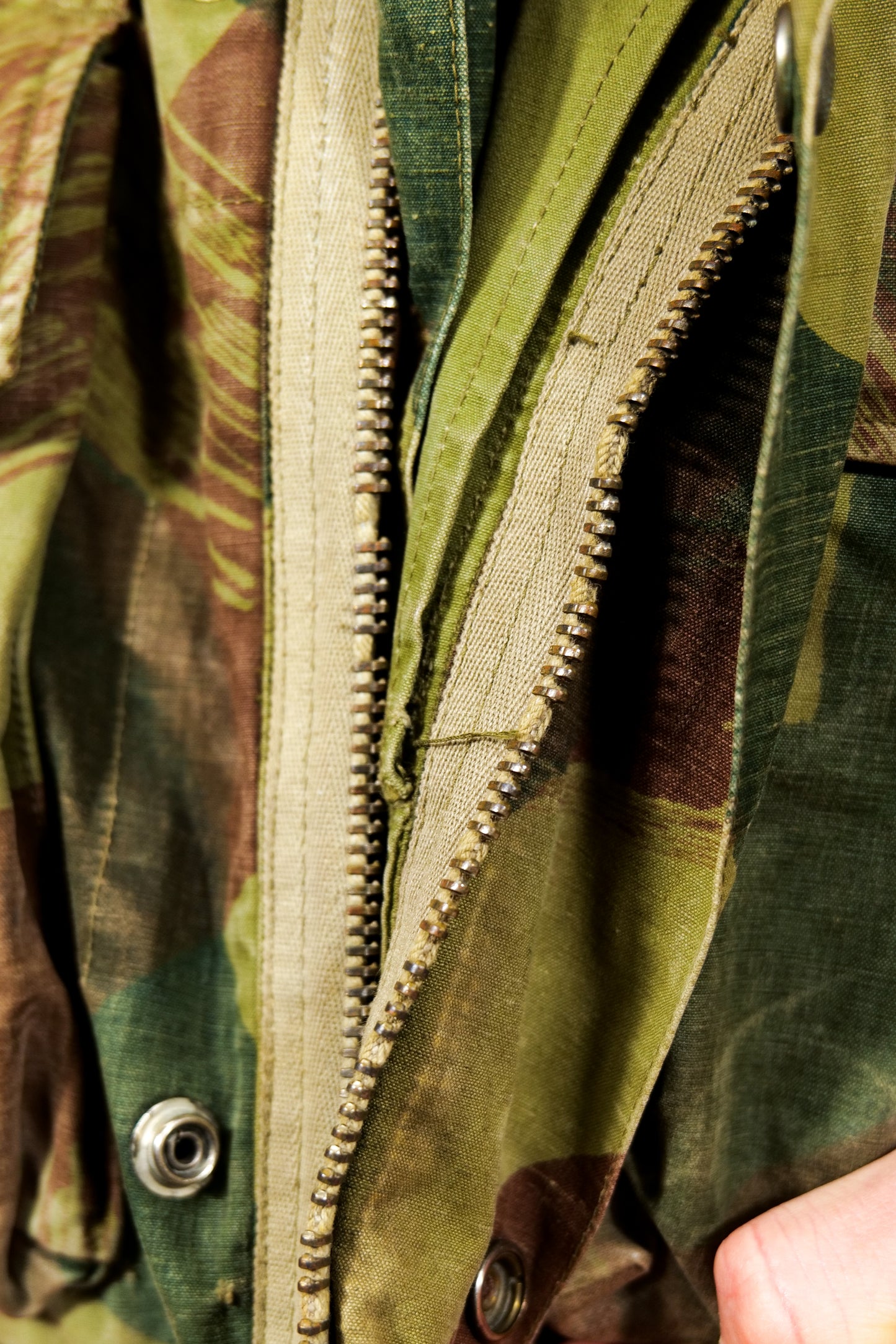Dated 1956 Belgian ABL Brushstroke Camo Para Smock With Hood