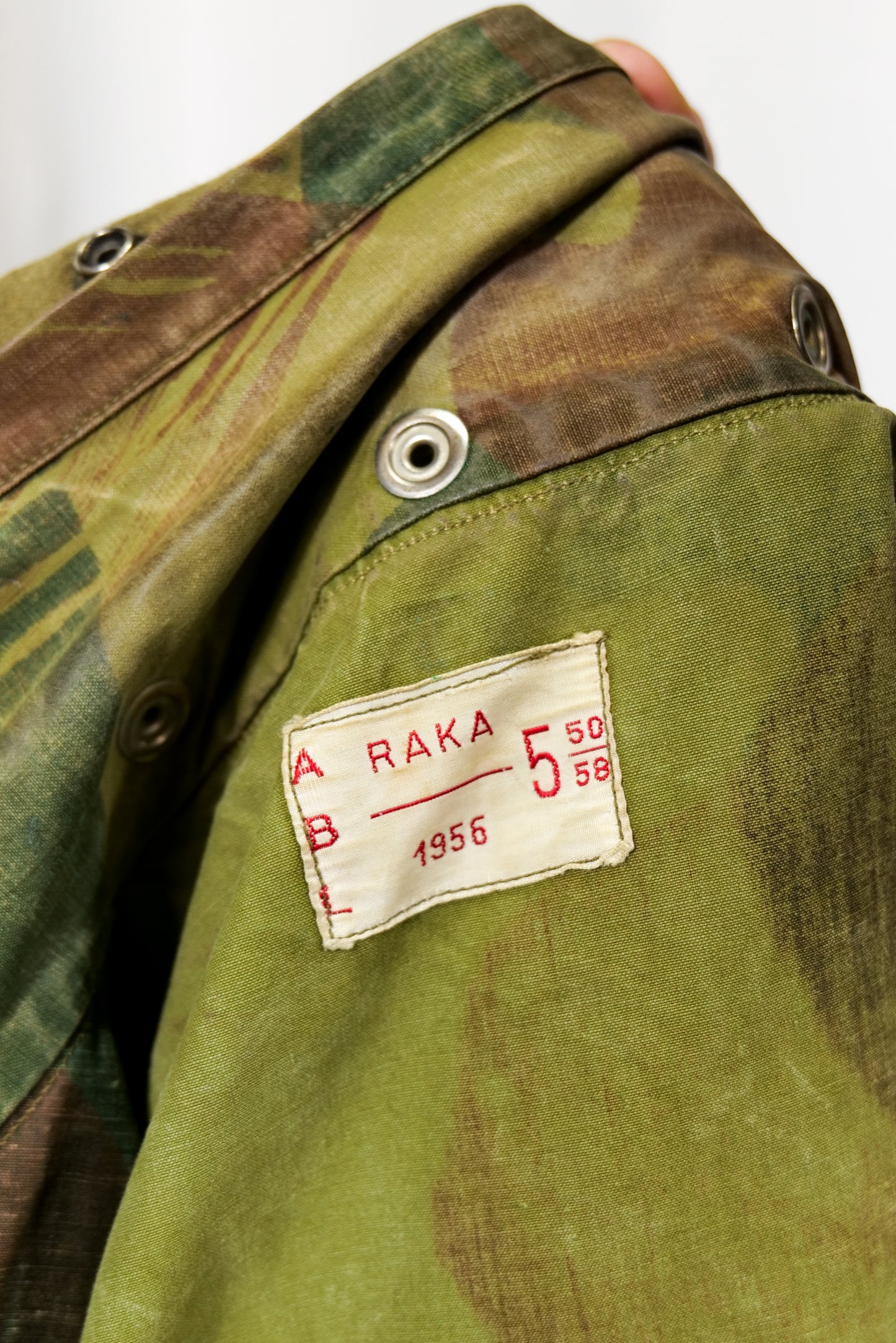 Dated 1956 Belgian ABL Brushstroke Camo Para Smock With Hood