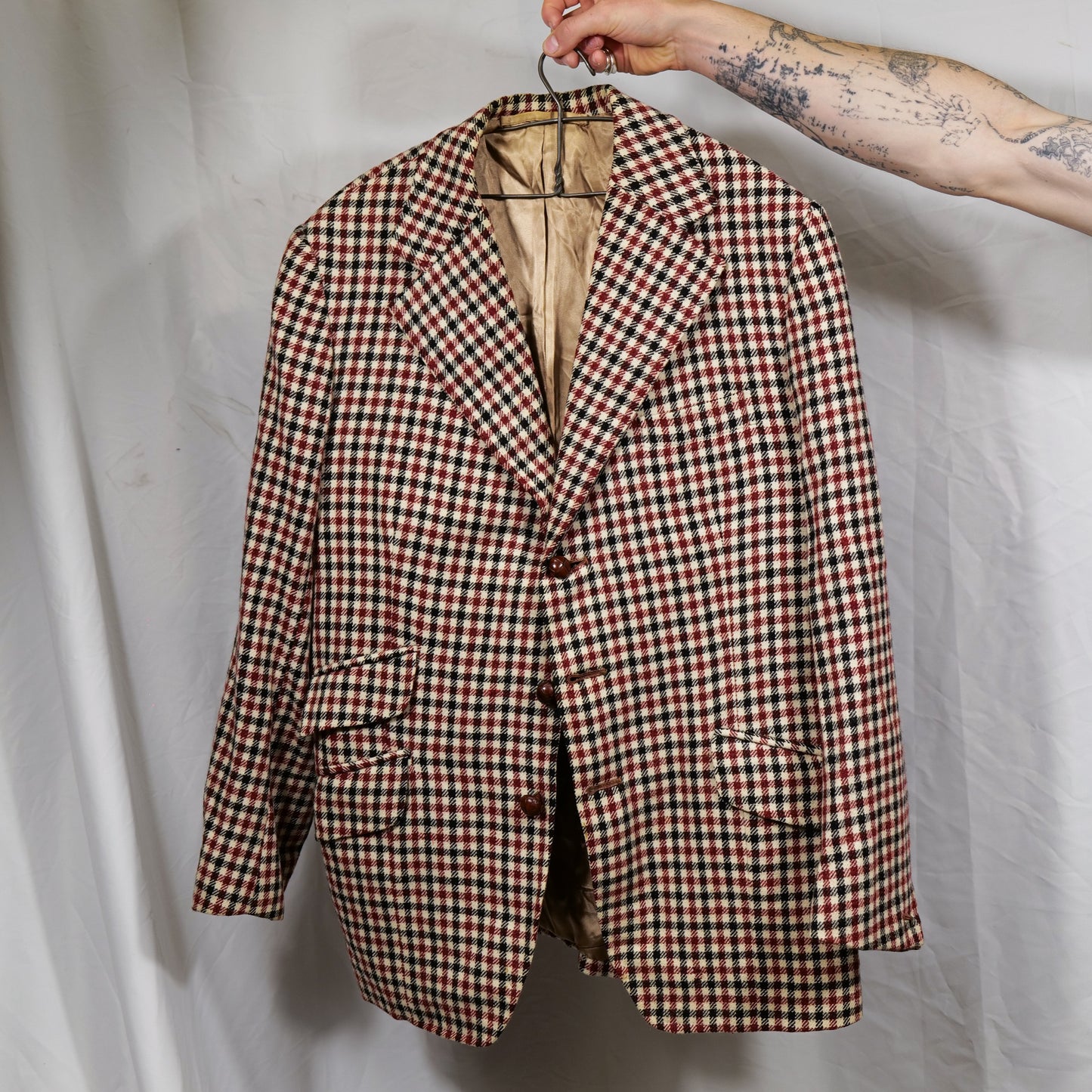 British 1970s Shepherds Check Blazer By Miller Rayner