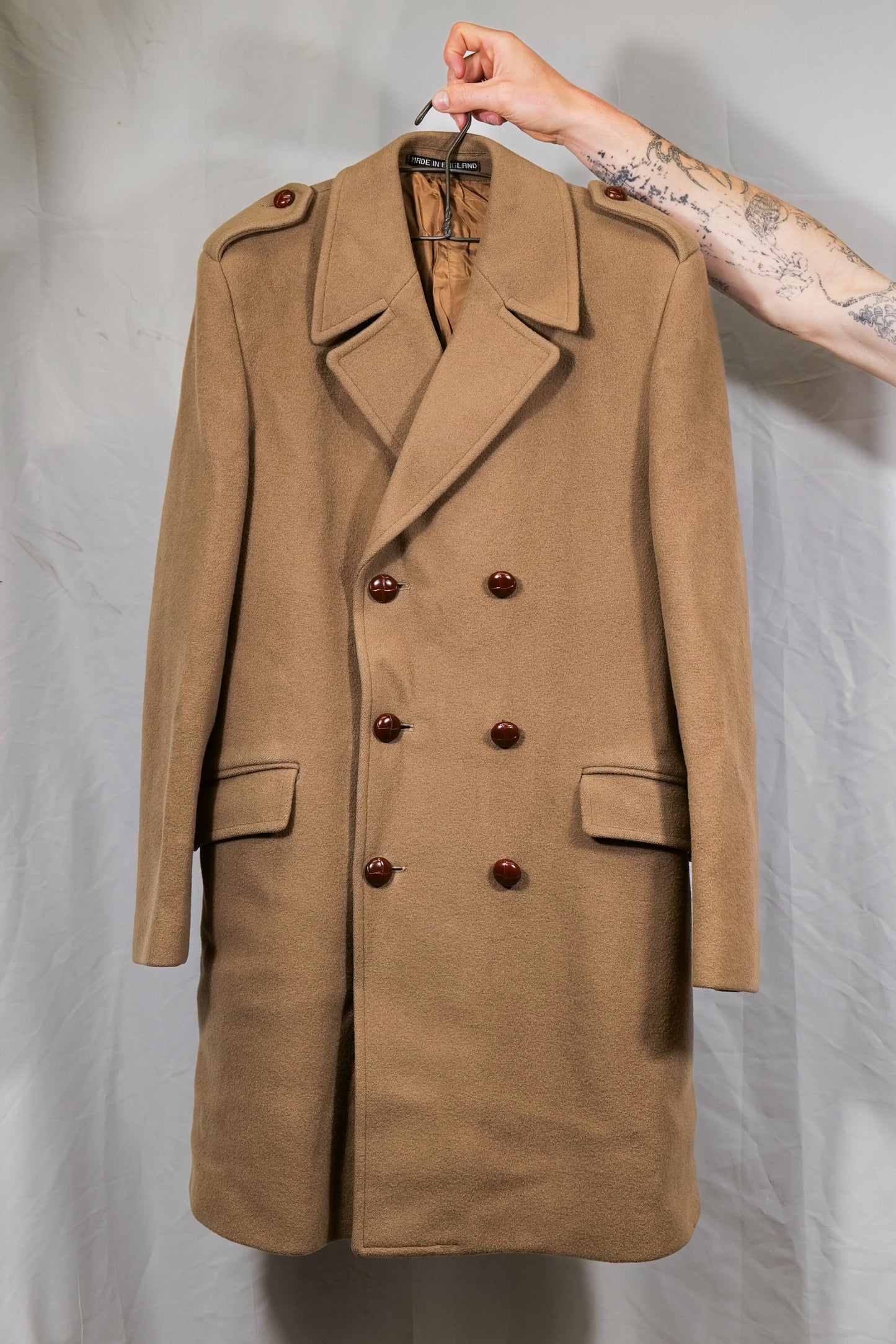 British 1970s Double Breasted Overcoat By "Maculette"