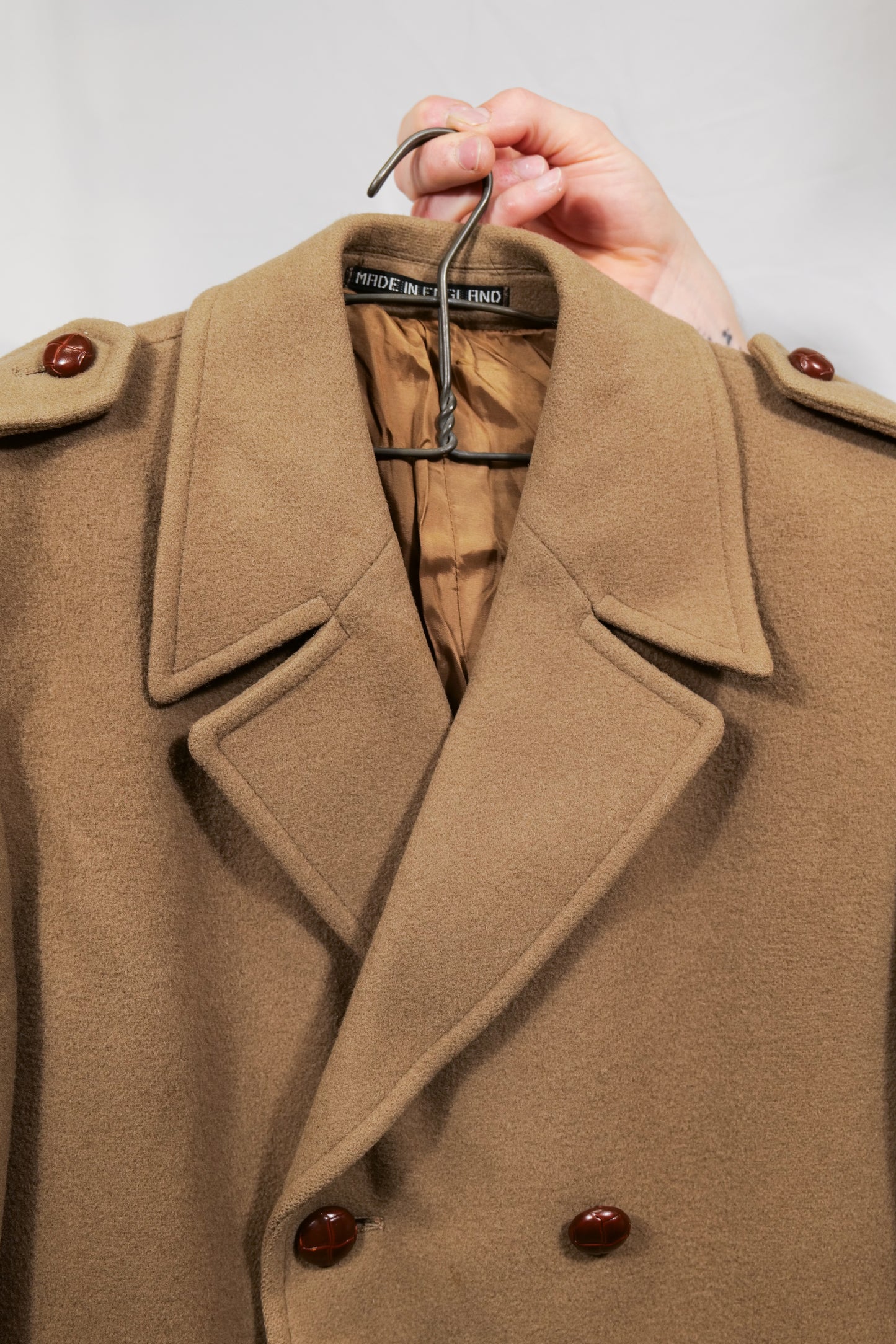British 1970s Double Breasted Overcoat By "Maculette"