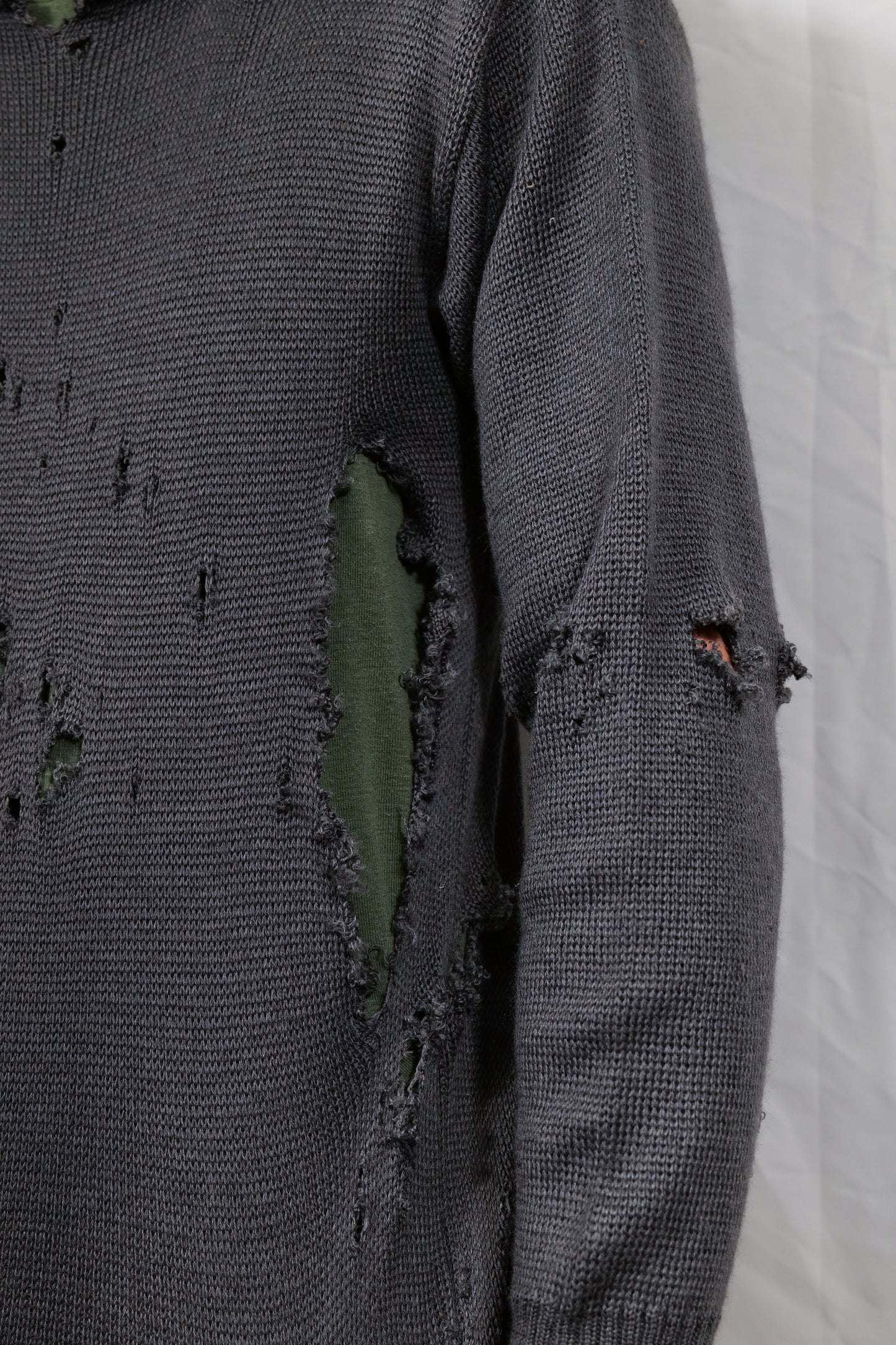 Thrashed & Distressed 1970s Polo Collar Knitted Jumper