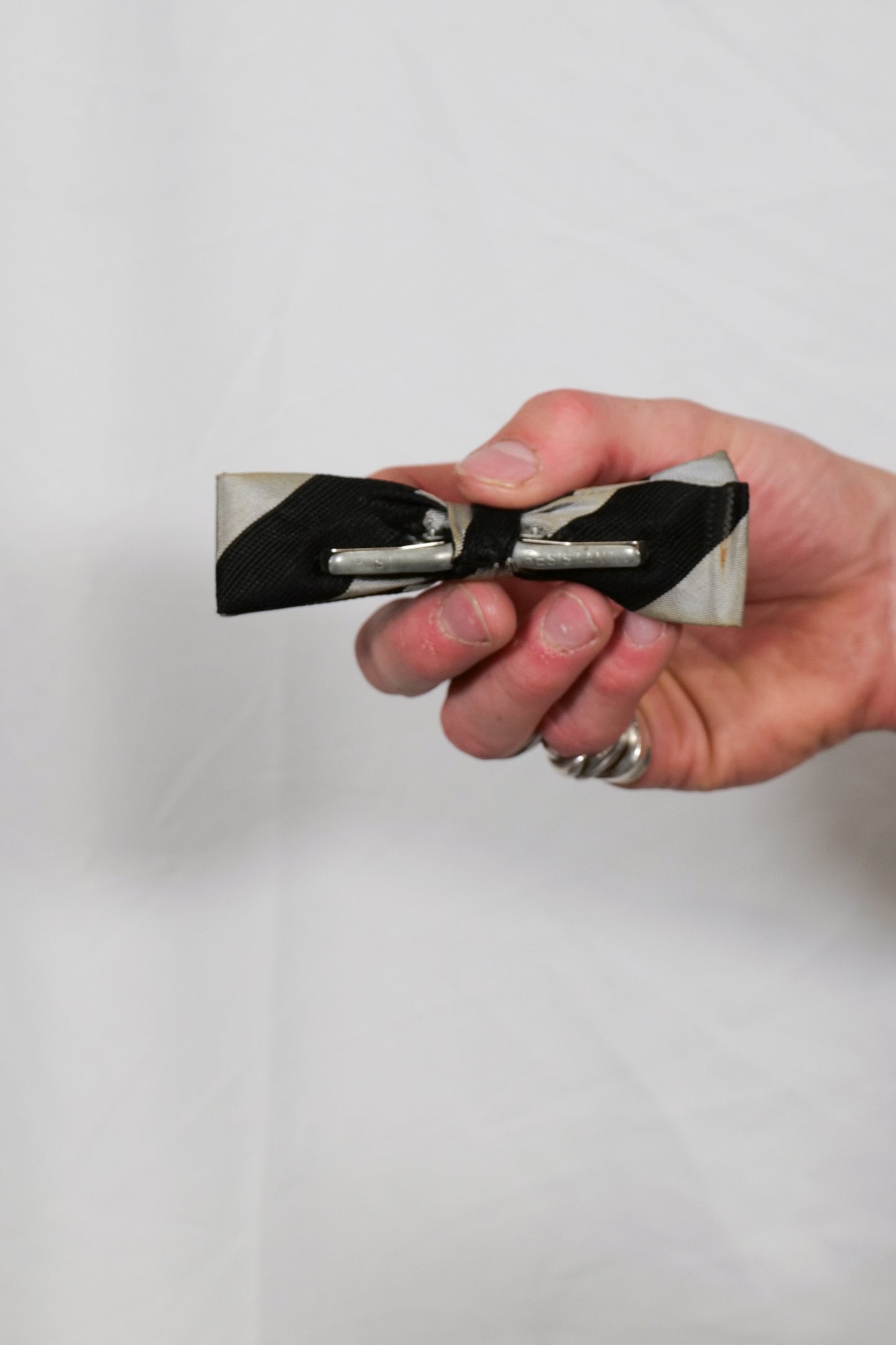 Rayon 1910s 1920s Clip On Bow Tie