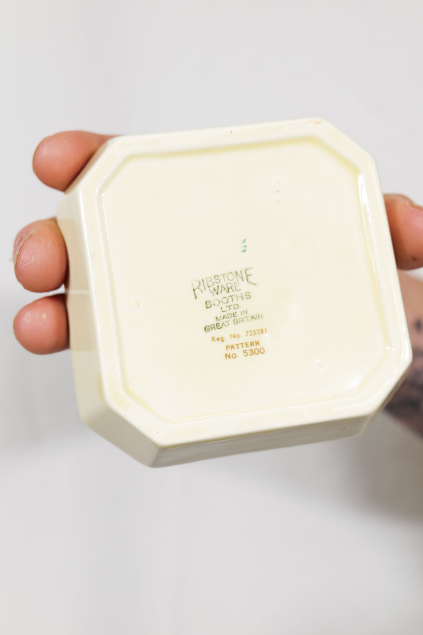 Two British 1930s Art Deco Hand Painted Ceramic Dishes