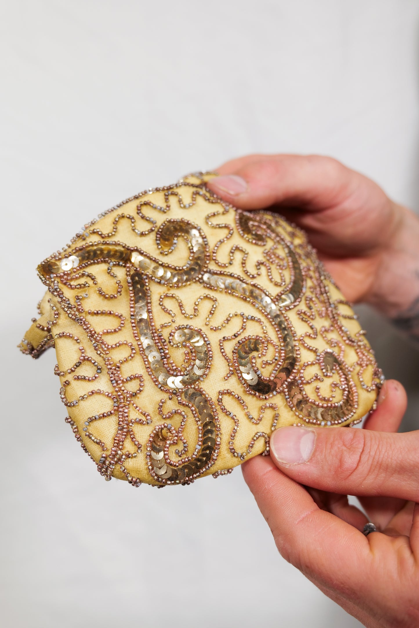 Rare Ladies 1920s Sequin Purse With Zipper