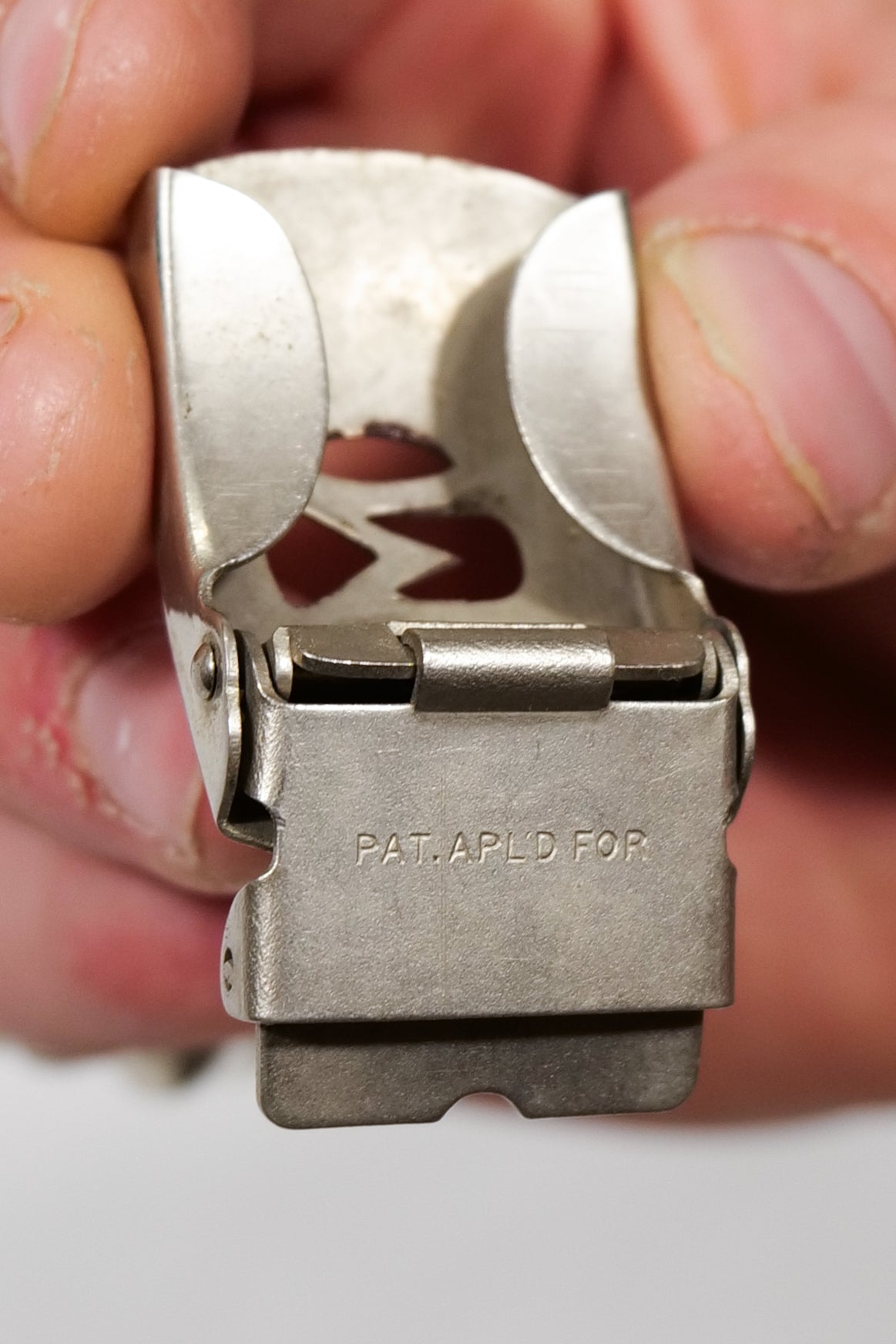 Art Deco 1930s Silverplate Clip On Belt Buckle Name Initial "M"