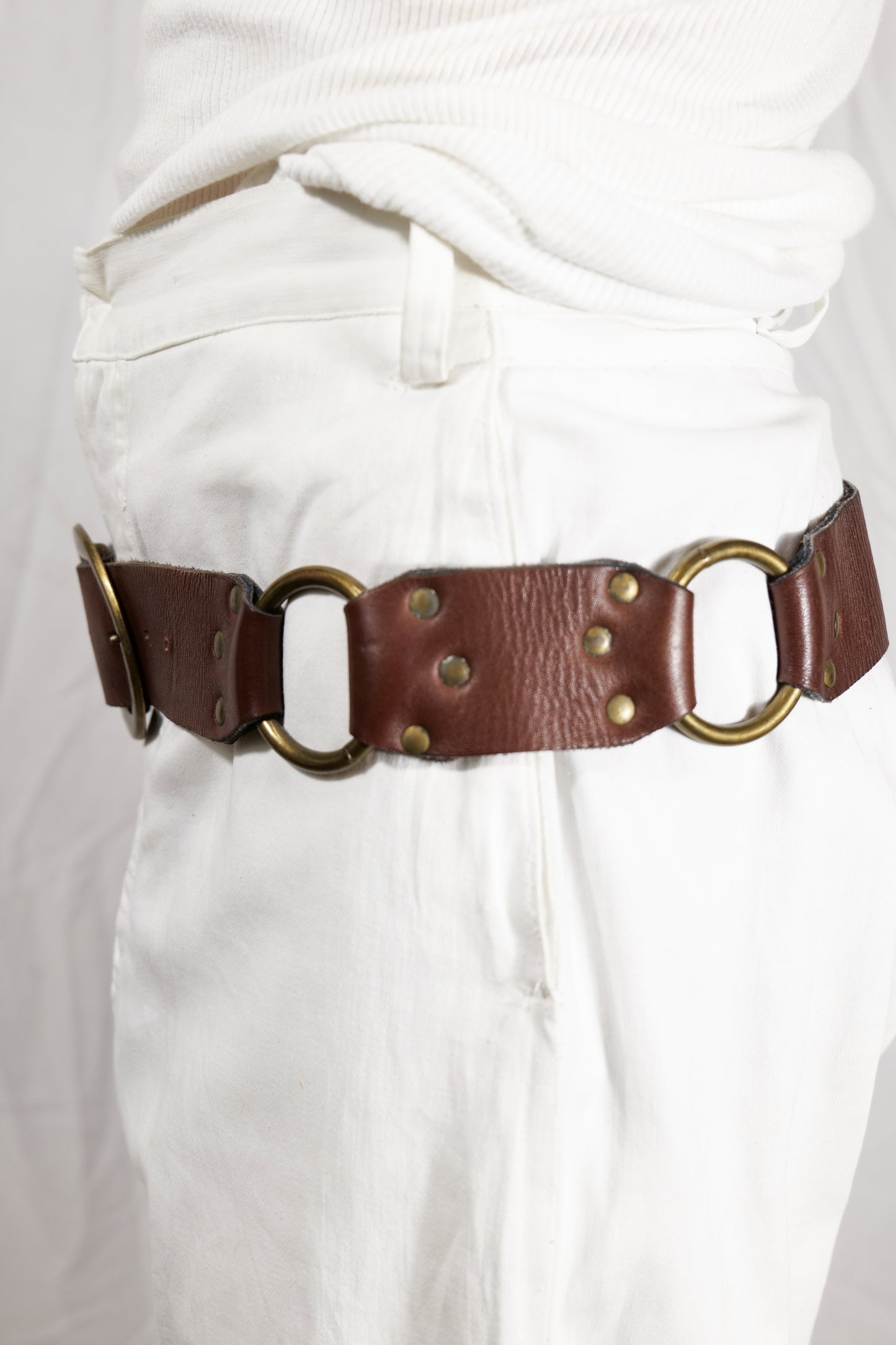 Rare 1960s Multi Loop Hippie Belt With Brass Hardware