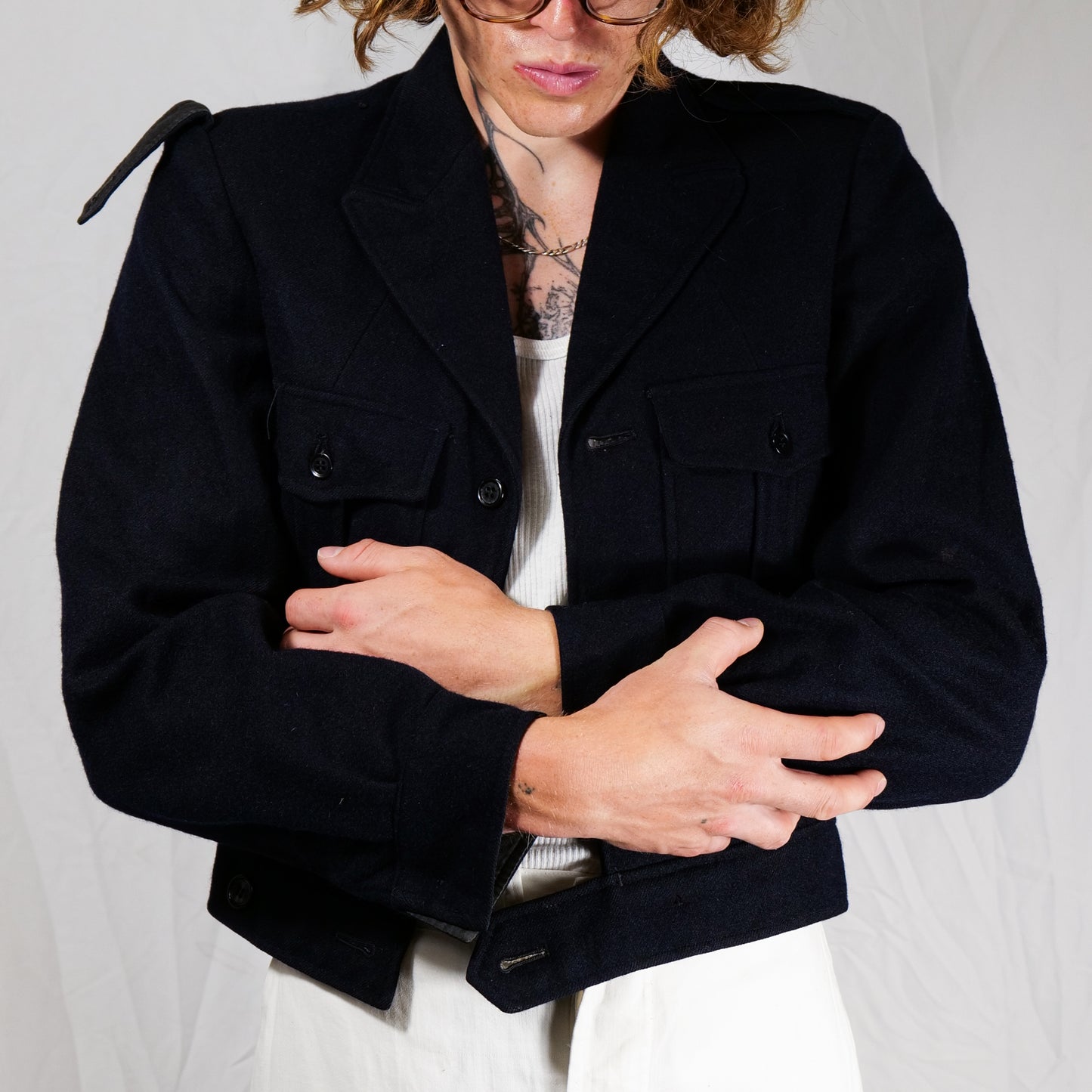 French Army 1940s Woollen Cropped Battledress Jacket