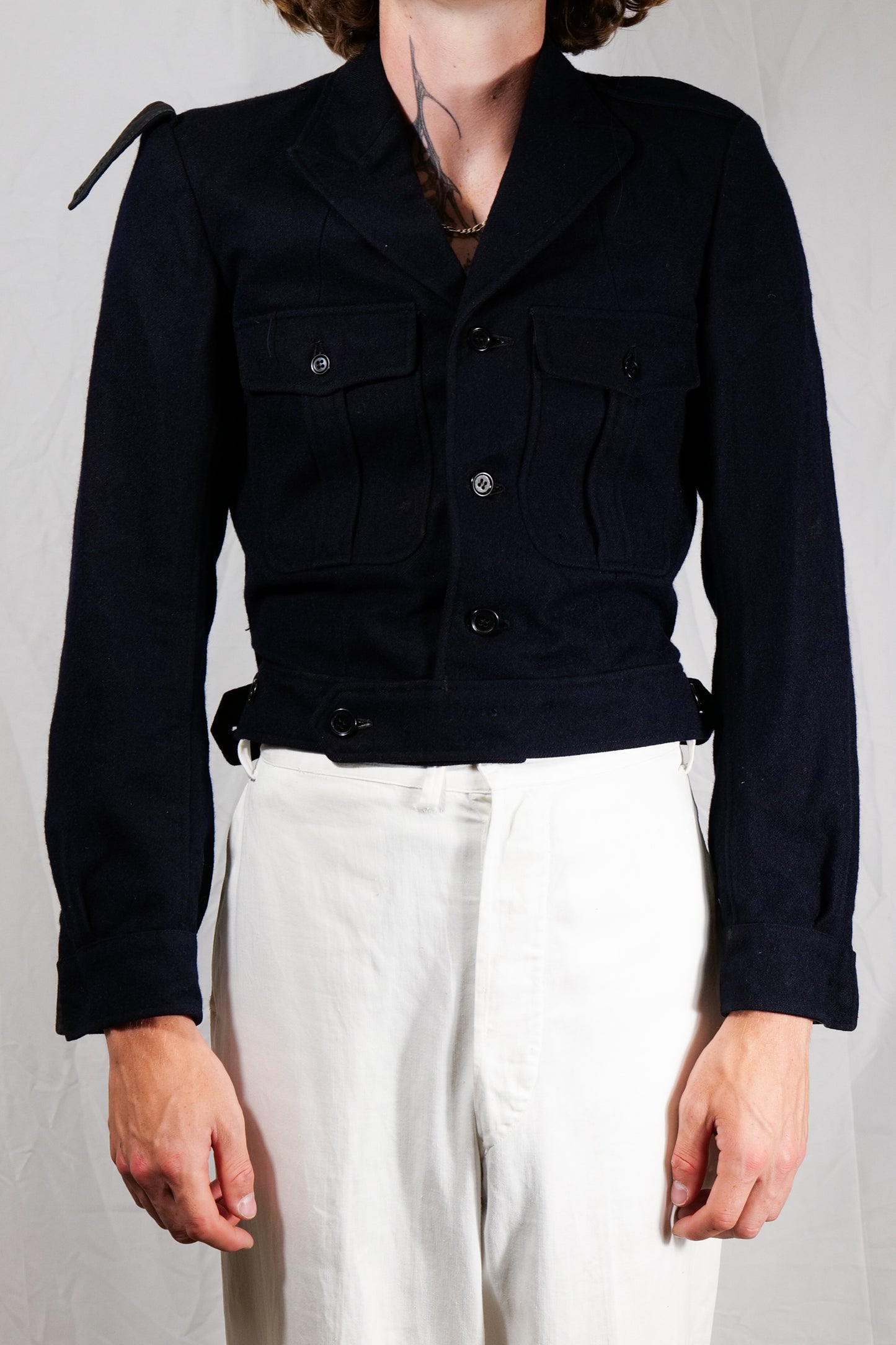 French Army 1940s Woollen Cropped Battledress Jacket