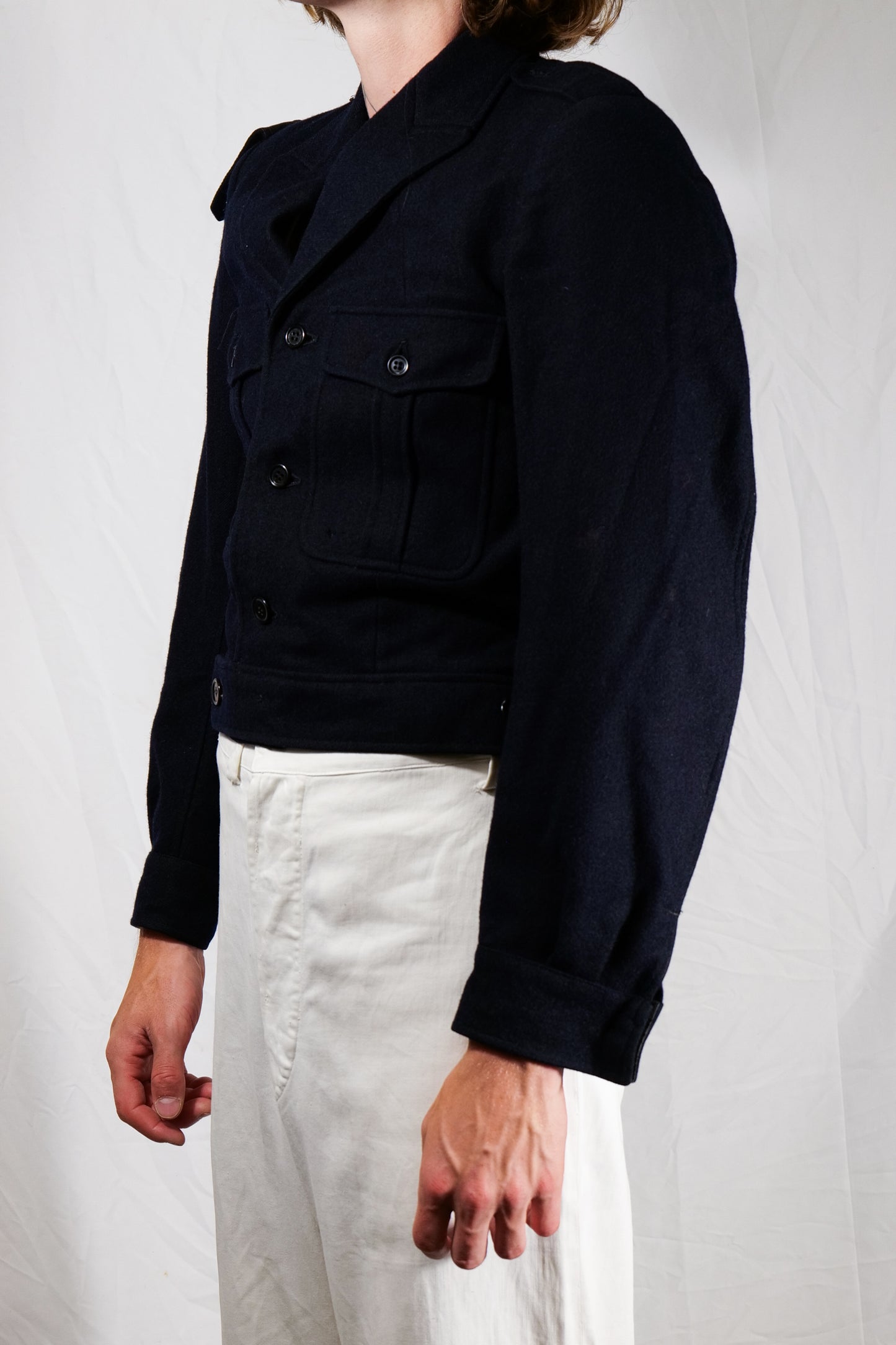 French Army 1940s Woollen Cropped Battledress Jacket