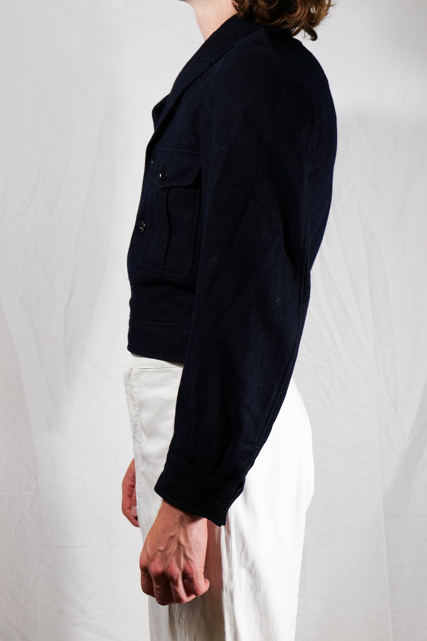 French Army 1940s Woollen Cropped Battledress Jacket