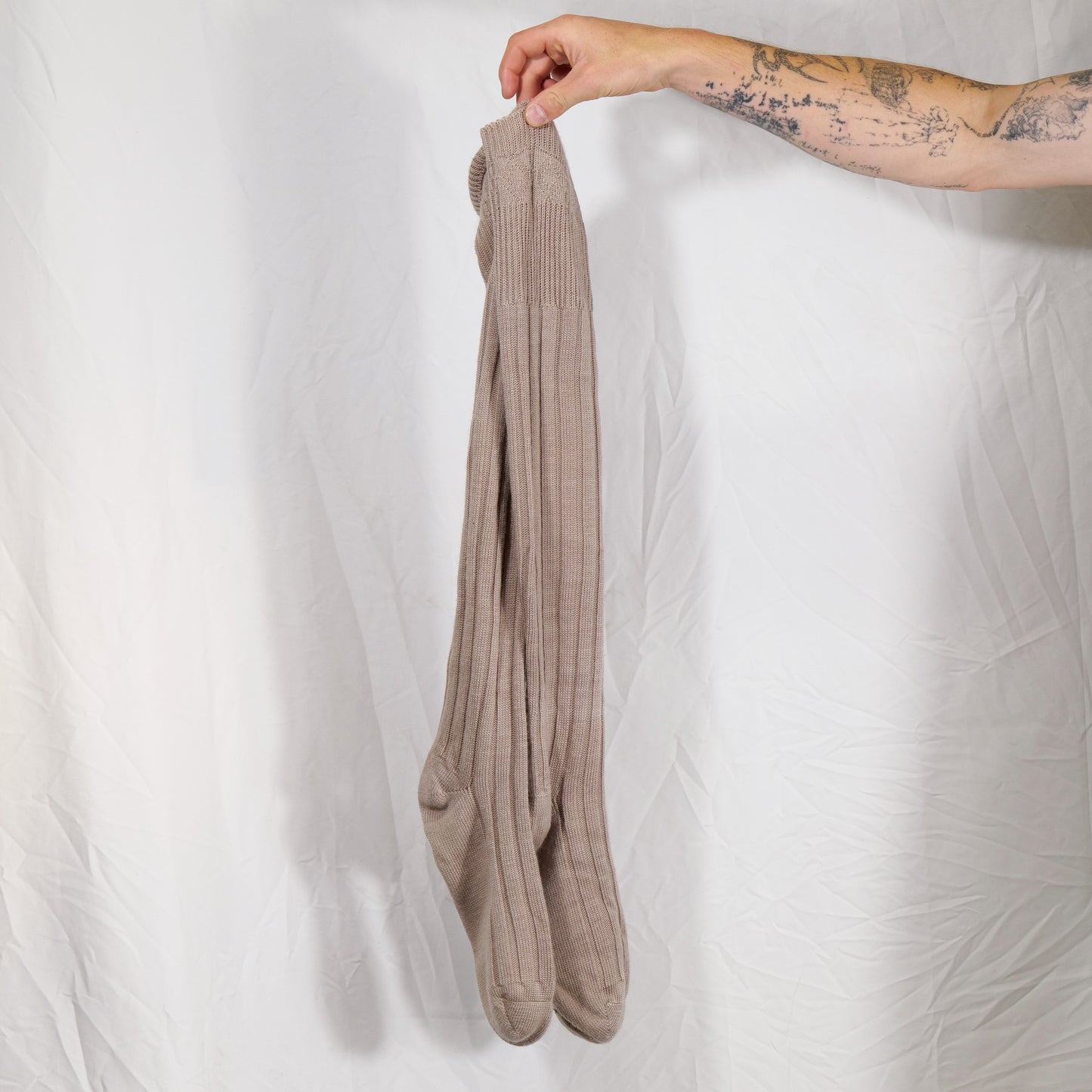 Vintage Scottish Made Deco Pattern High Knee Socks