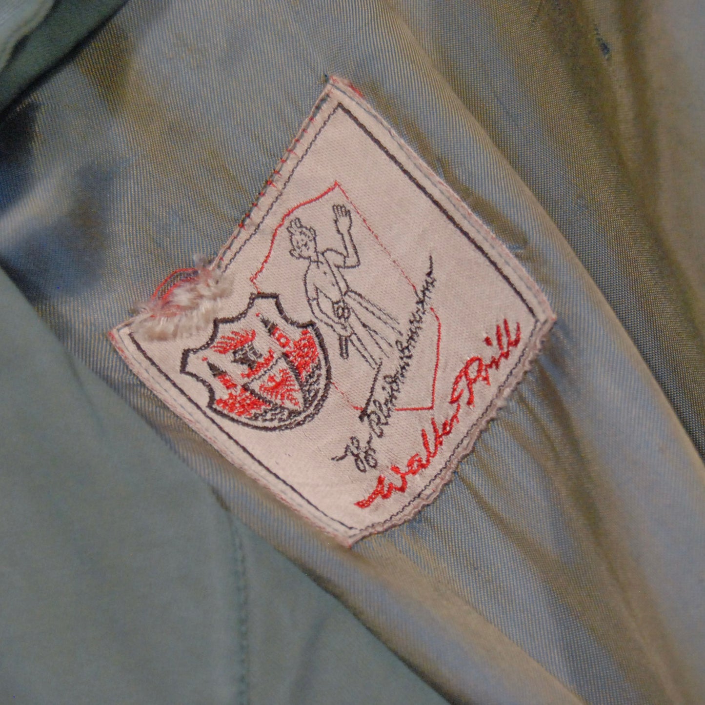 European 1940s 1950s Gabardine Raincoat