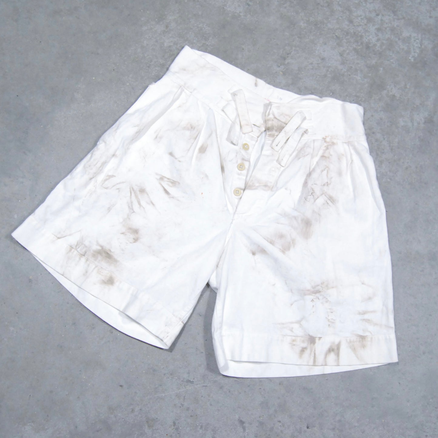 British Royal Navy 1940s Distressed Mud Stain Shorts