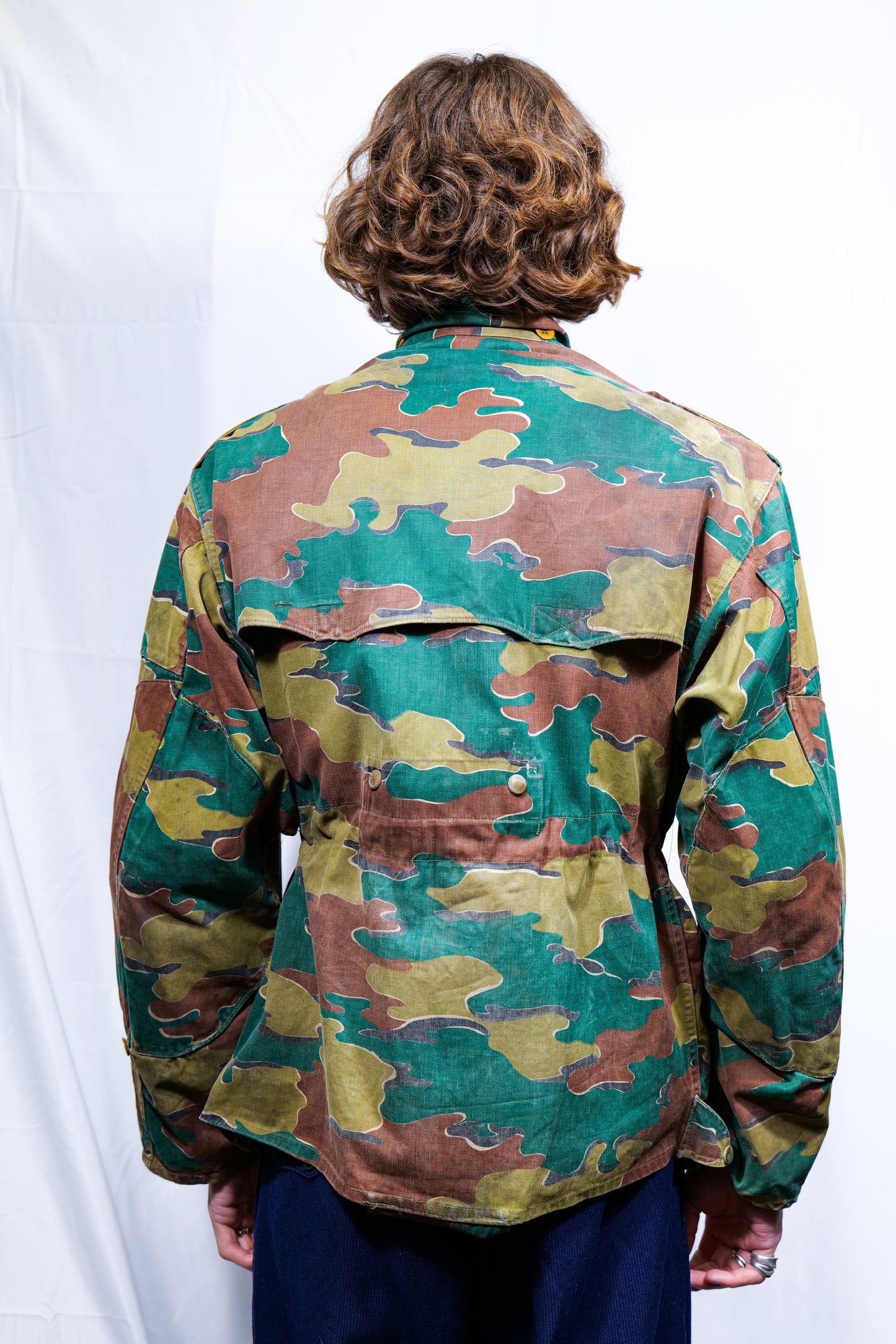 Dated 1956 Belgian Army Jigsaw Camo Heavy Canvas Cotton Smock