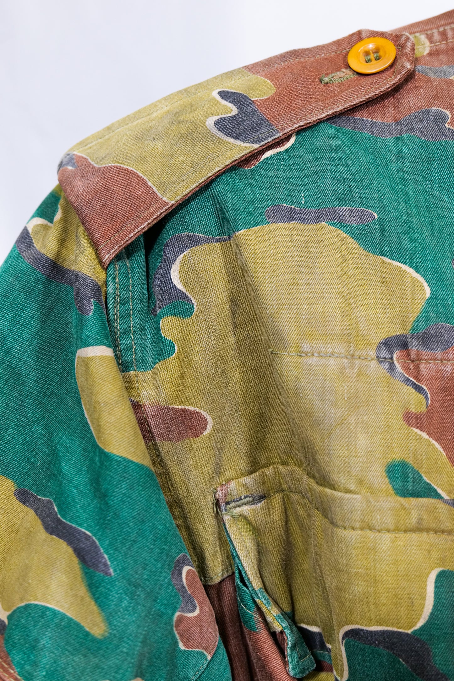 Dated 1956 Belgian Army Jigsaw Camo Heavy Canvas Cotton Smock