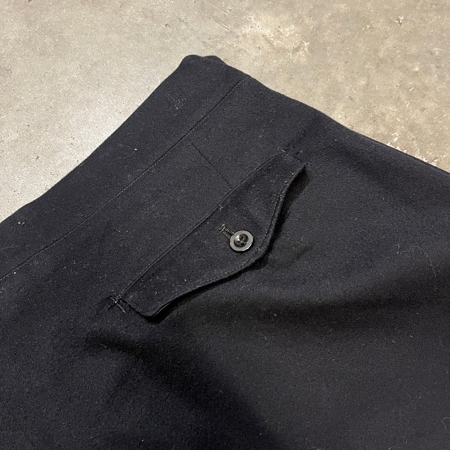 Dated 1945 Black Wide Trousers By Austin Reed