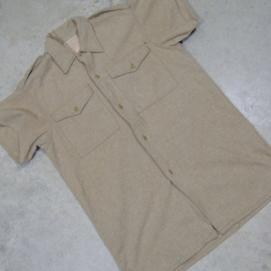 Post WW2 British Army 1960s Flannel Wool Short Sleeve Shirt