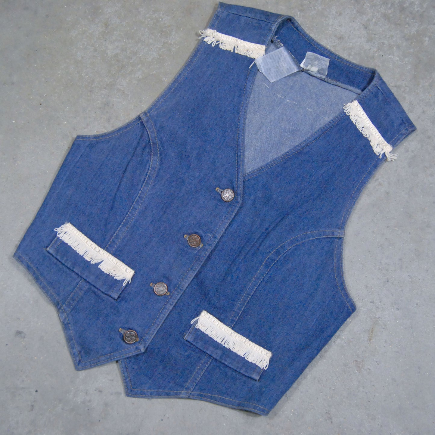 Vintage Denim 1970s Style Vest