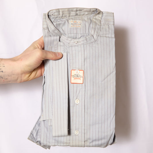 NOS 1930s 1940s British Collarless Shirt WIth Trubenised Collars