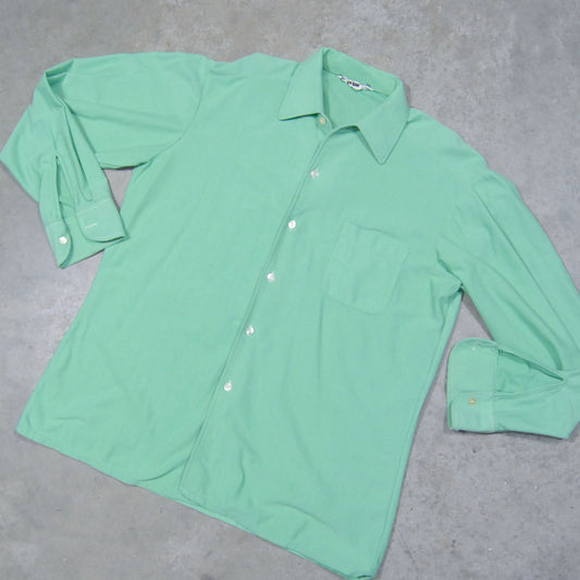 1970s Minty/Lime Green Sports Shirt