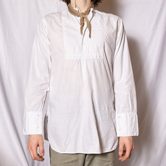 CC41 1940s British Box Placket Collarless Shirt “Sanforized” Cotton