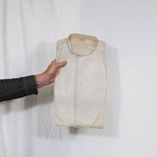 Deadstock British 1910s 1920s Structured Placket Triple Pleat Dress Shirt