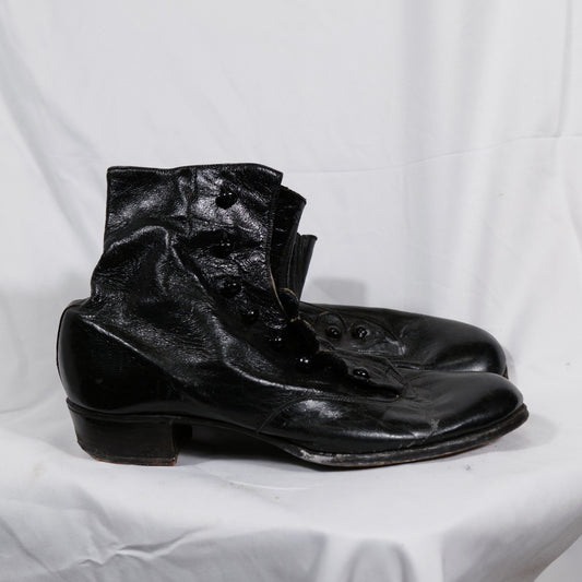 Rare Victorian 1837-1901 Ladies Pebble Button Closure Boots
