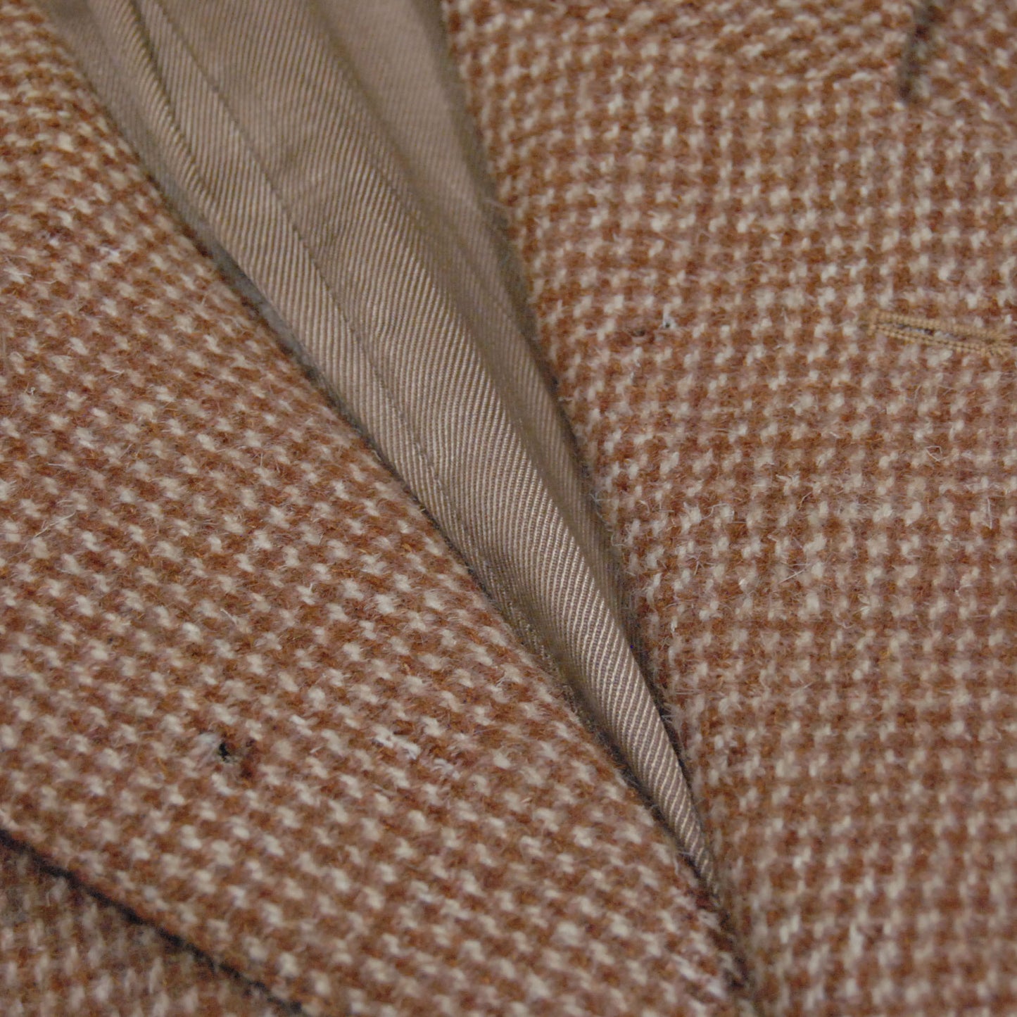 British 1940s Hand Woven Ginger Harris Tweed Tweed Blazer (Worn)