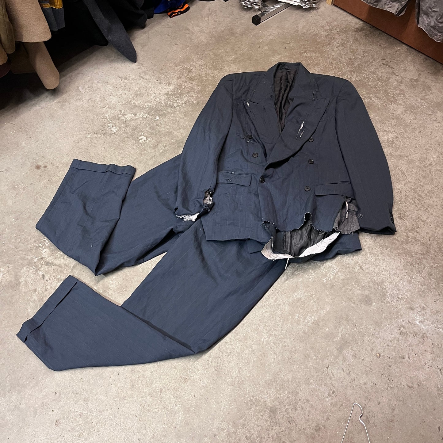 Blue Peasant Style Distressed Suit