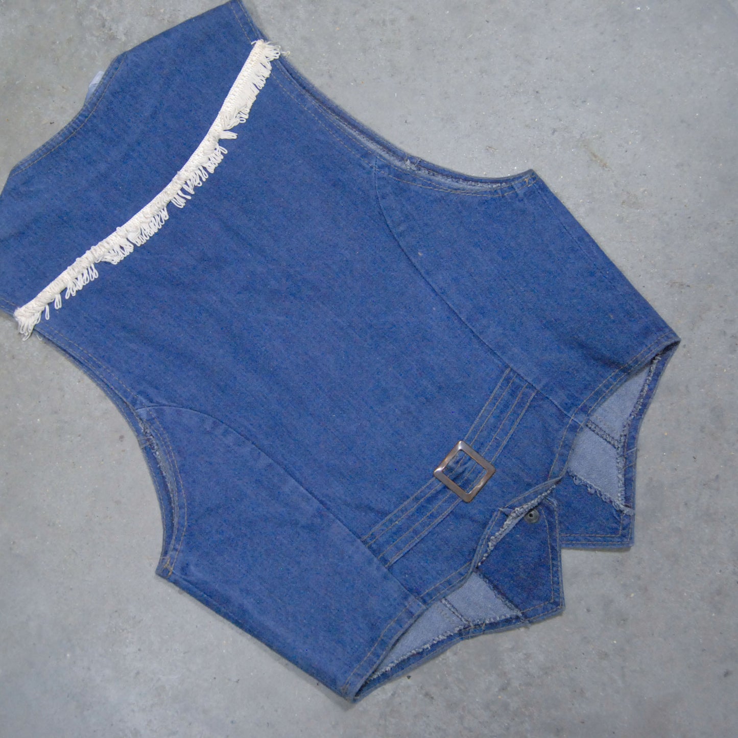 Vintage Denim 1970s Style Vest