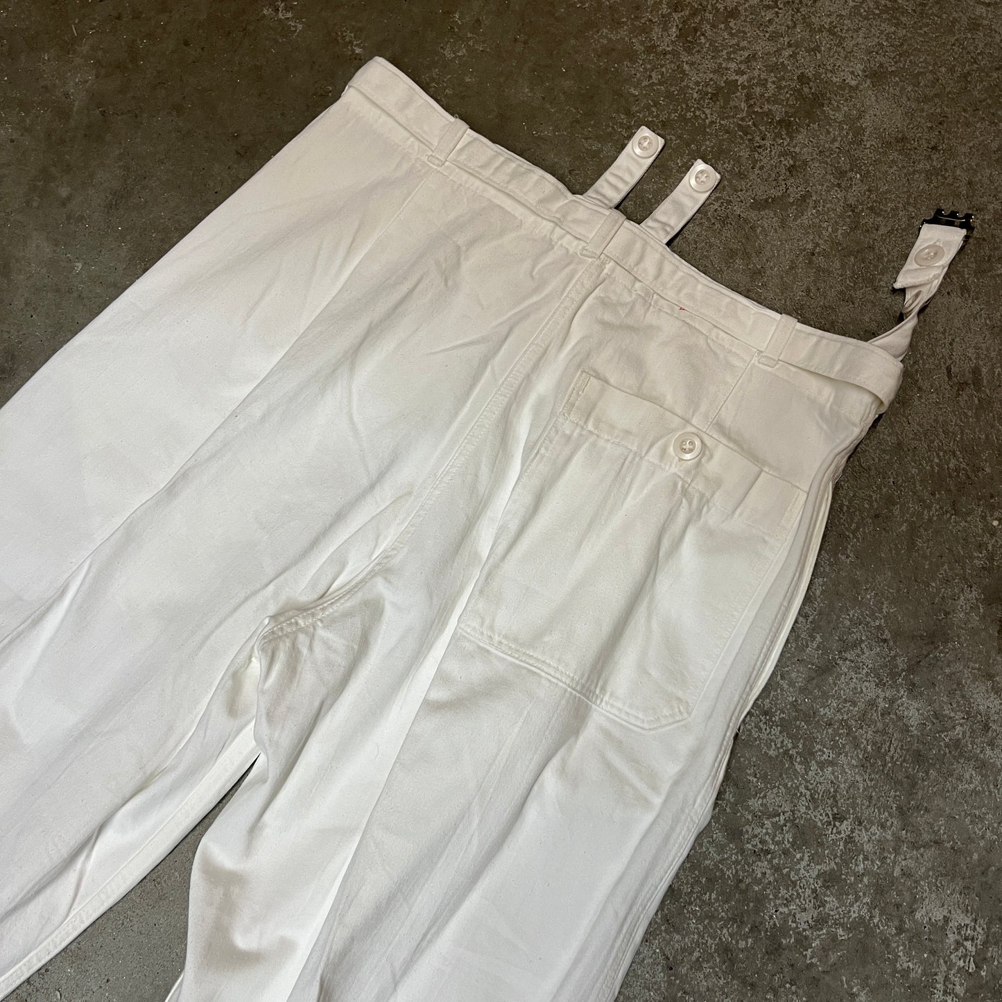 1960s 1970s German Navy White Trousers
