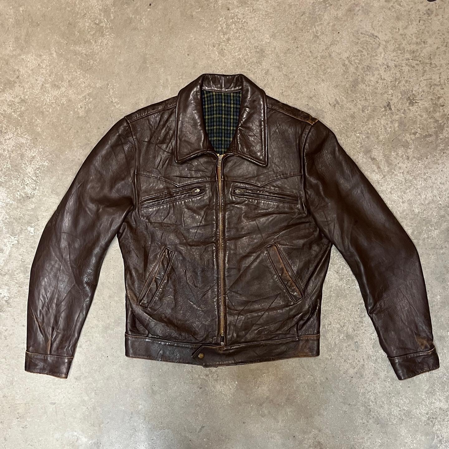 1930s 1940s French Cyclist Leather Jacket – 19UJMILITARIA