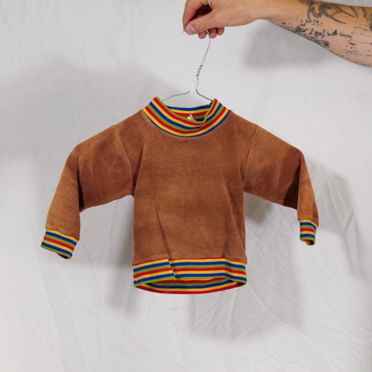 Kids 1960s Toweling Fabric Ringer Crewneck By “Debenhams”