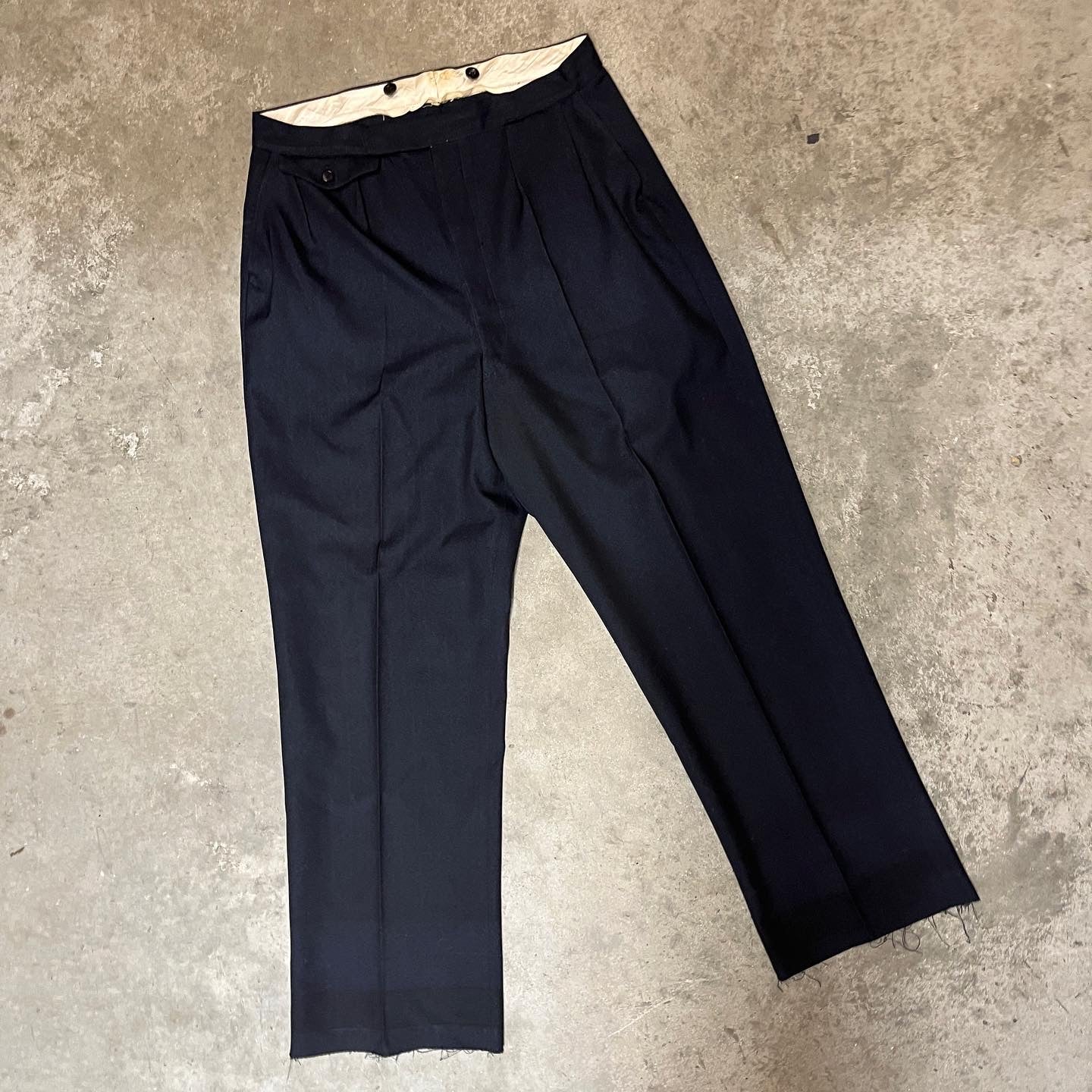British 1950s Tailor made Navy and Light Blue Fleck Trousers ...