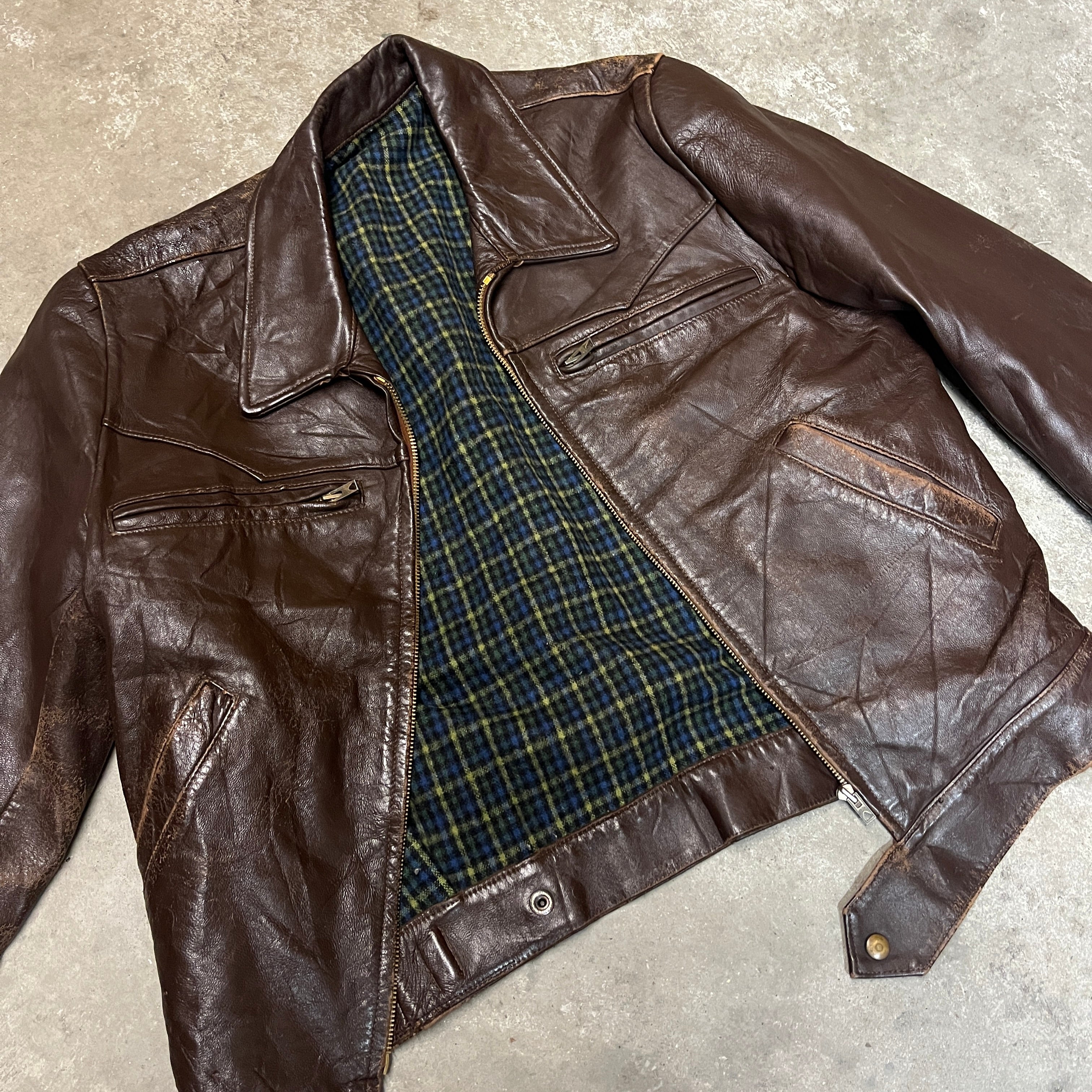 1930s 1940s French Cyclist Leather Jacket – 19UJMILITARIA