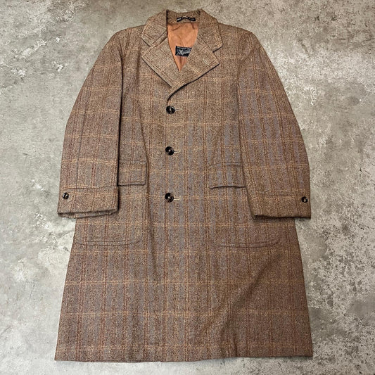 CC41 1940s Windowpane Tweed Overcoat, Tailored by “Aquatite”